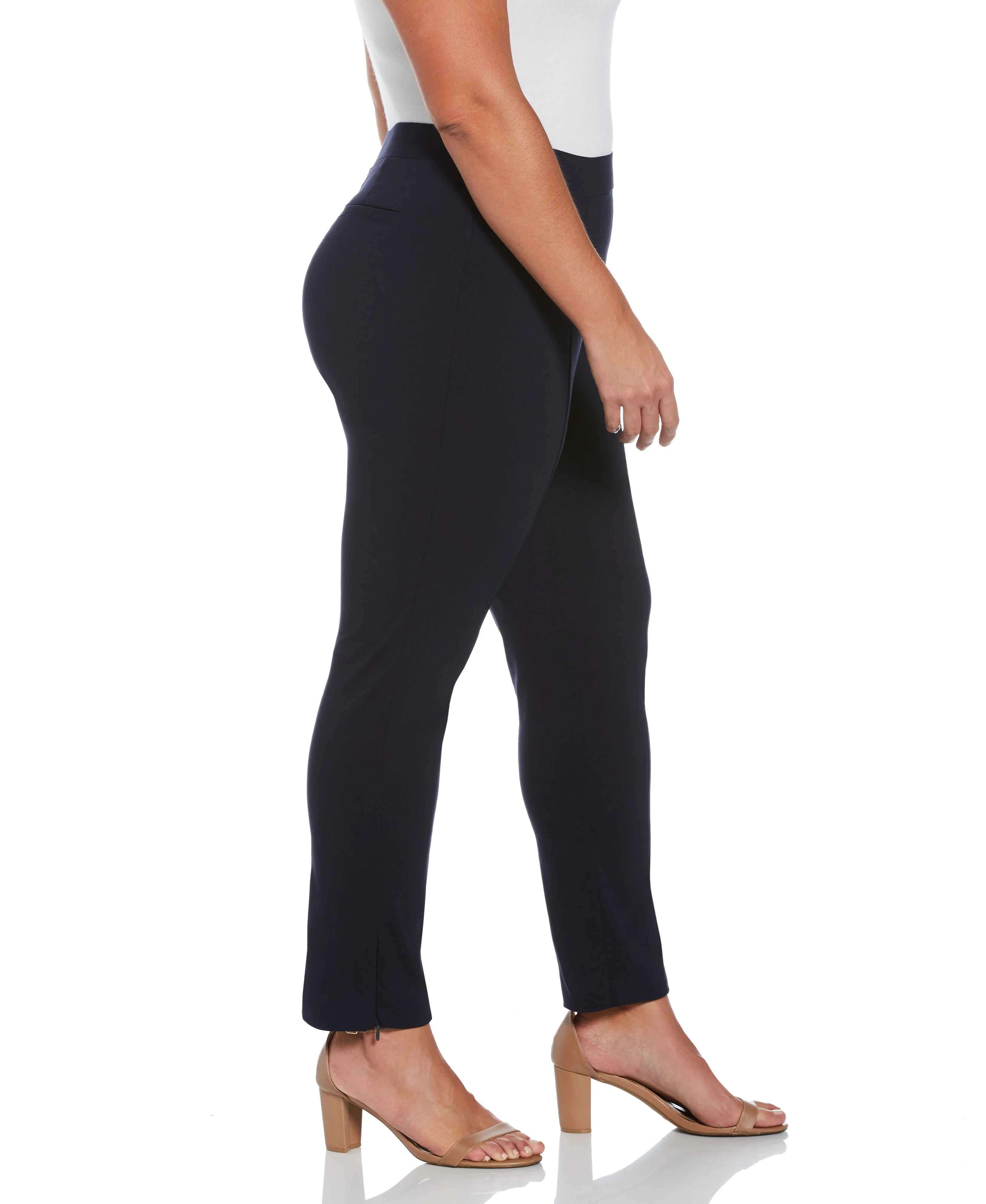 Plus Size Stretch Slim Leg Front Seam Pant Comfort Fit