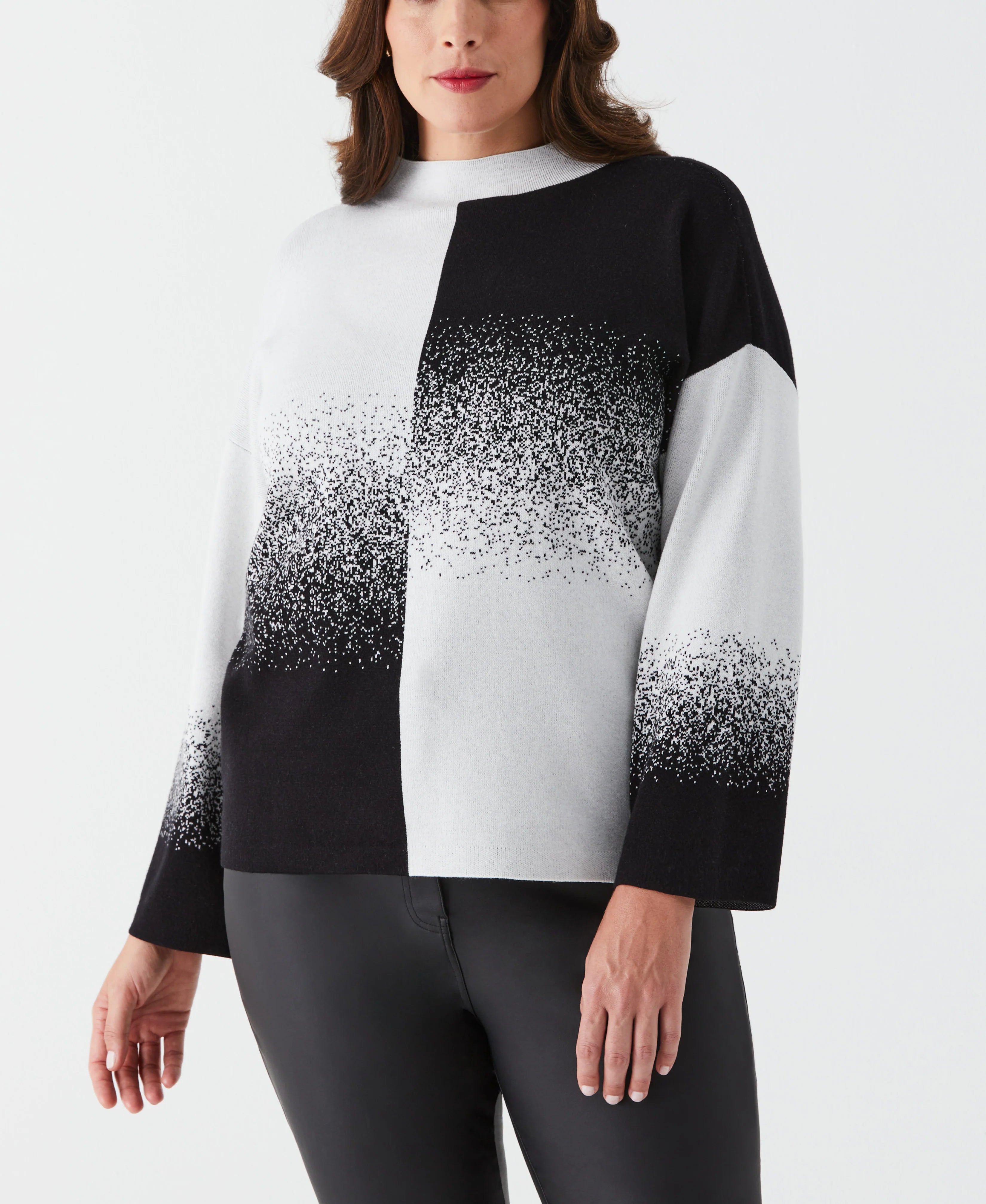 Plus Size Ombre Turtleneck Sweater