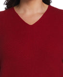Plus Size Essential Ribbed V Neck Sweater