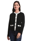 Contrast Placket Button Up Cardigan
