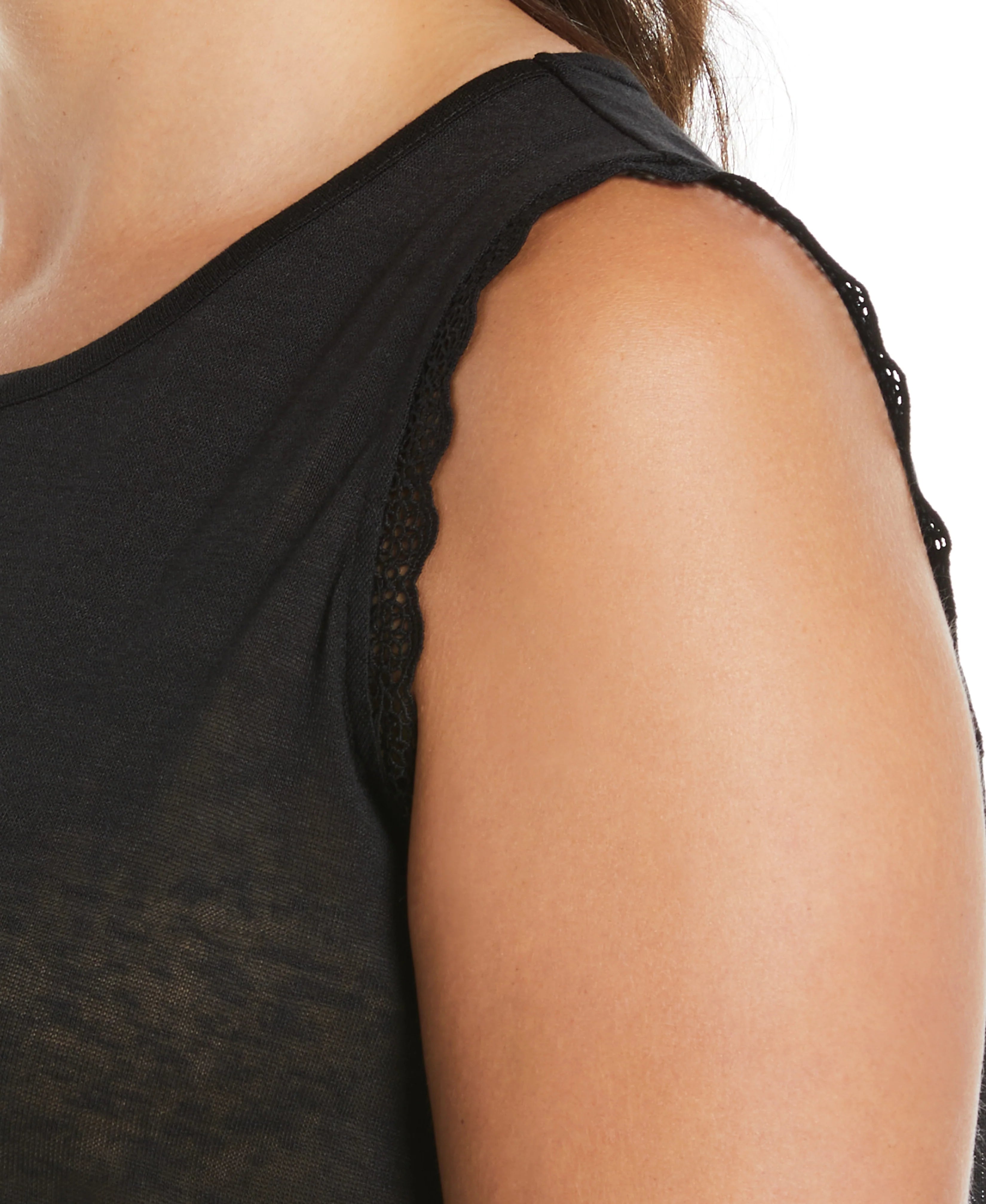 Plus Size Crochet Trim Top