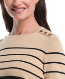 Striped Print Rivet Detail Sweater