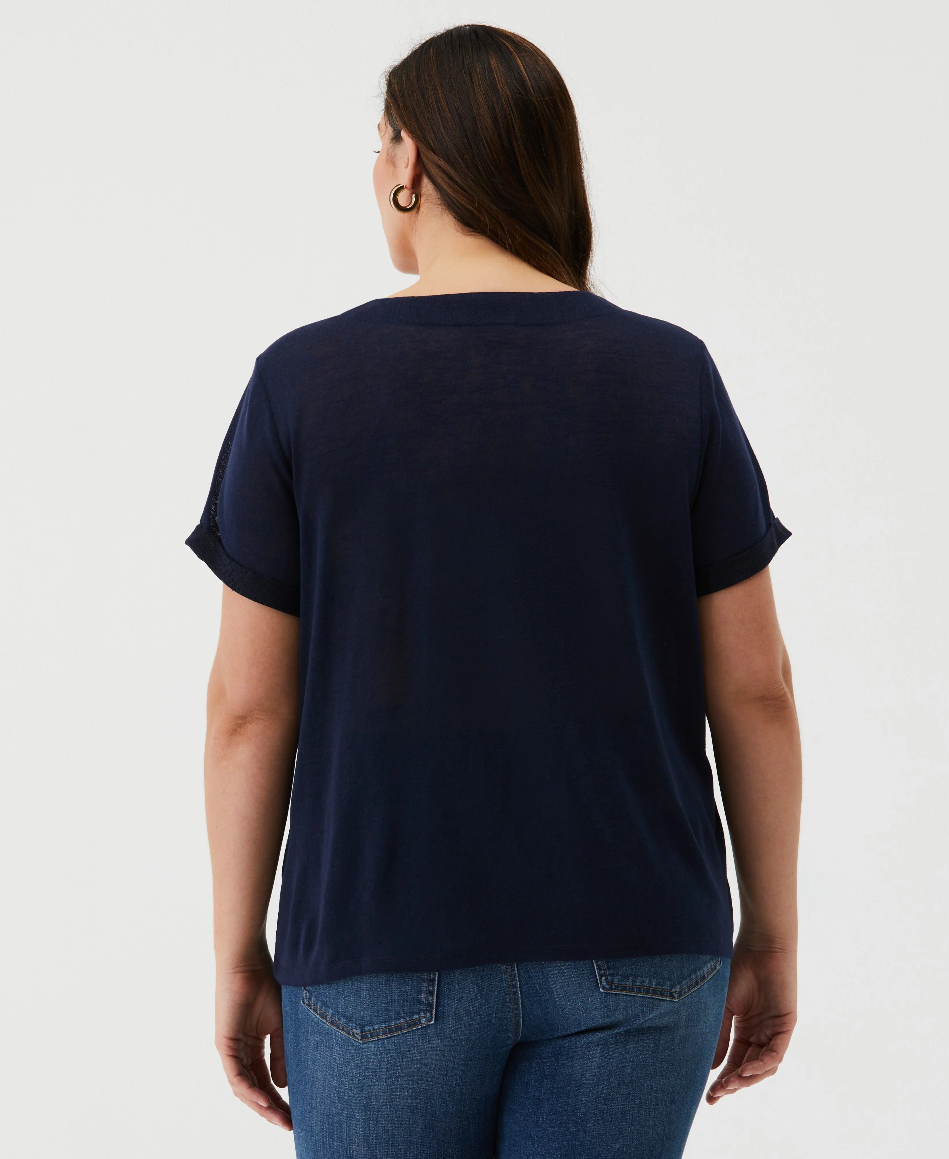 Plus Size Eco Lace Up Tee