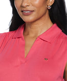 Ribbed V Neck Polo
