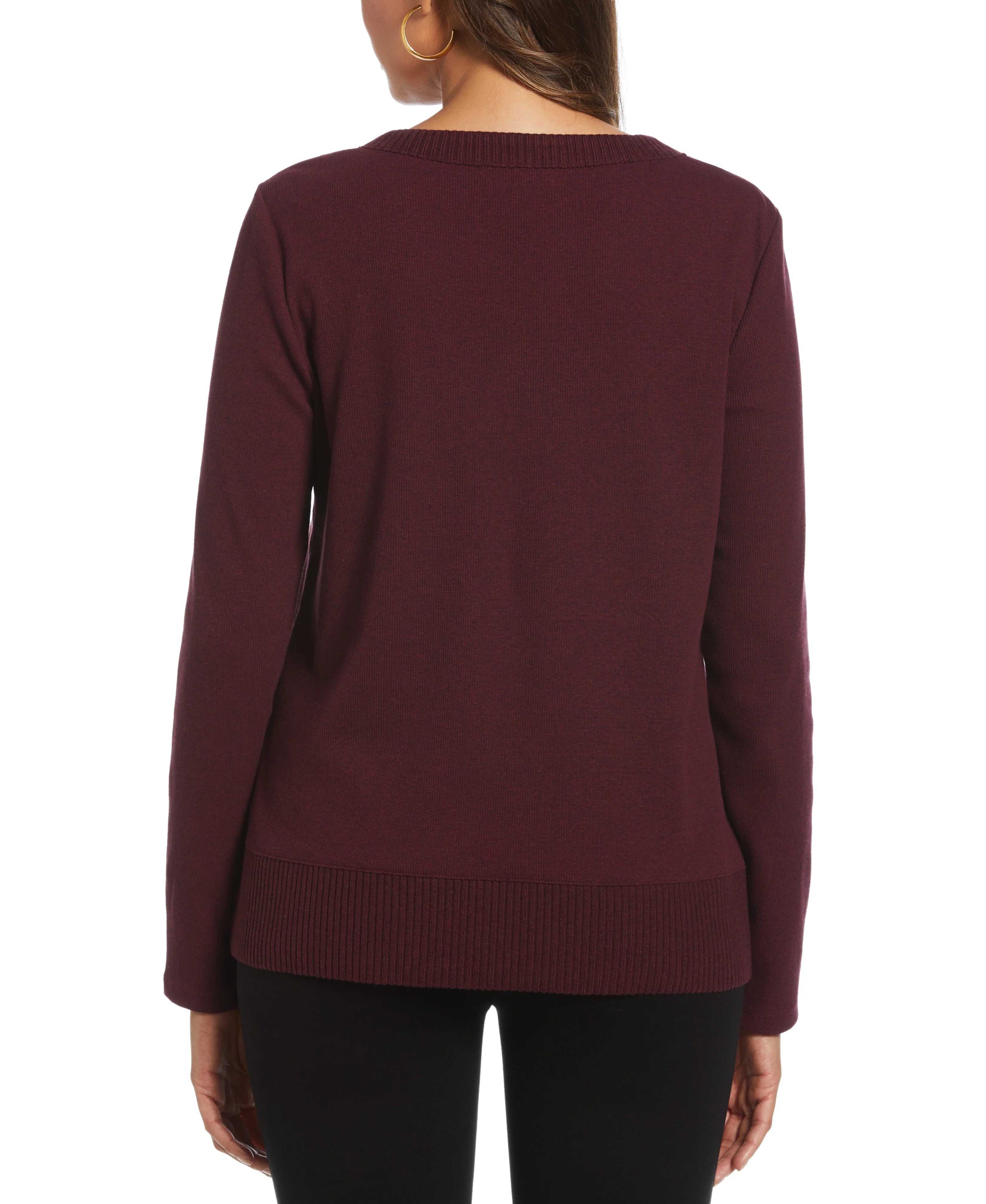 Ribbed Asymmetrical Fringe Hem Top