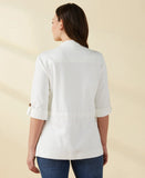 Ponte Knit Drape Front Jacket