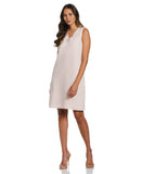 Ruffle Neck Linen Dress