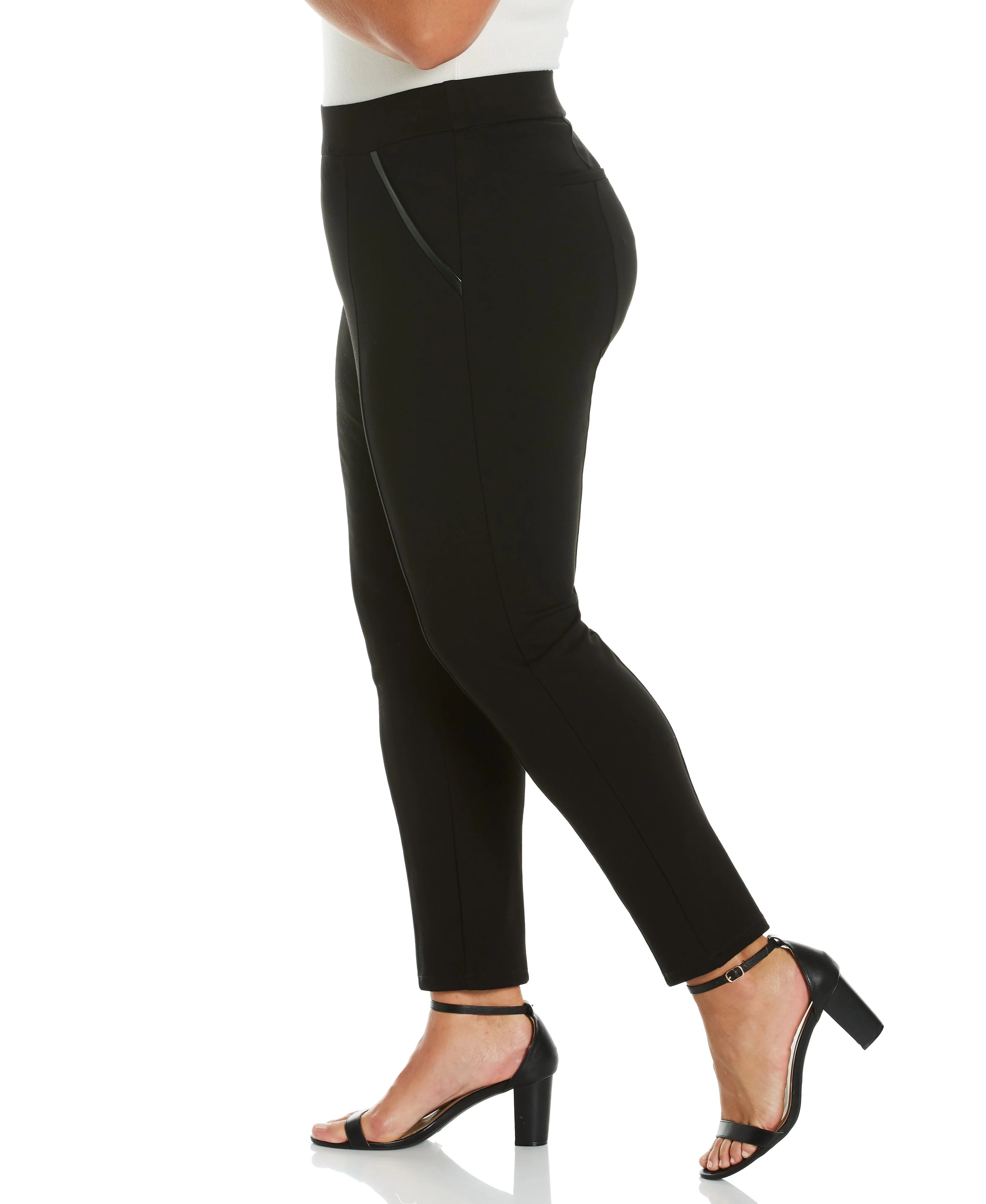 Plus Size Ponte Knit Slim Leg Pant Comfort Fit