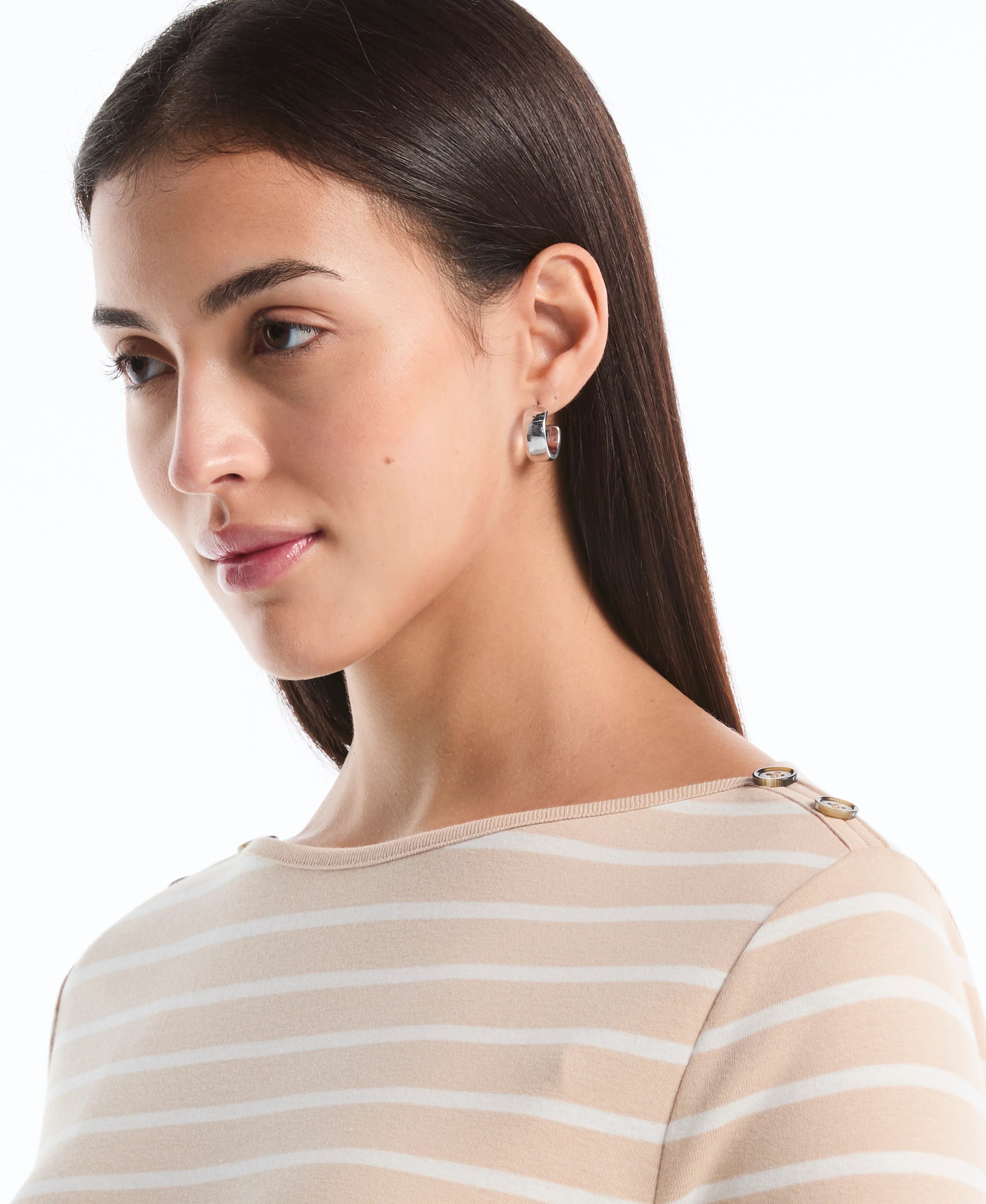 Stripe Button Detail Top