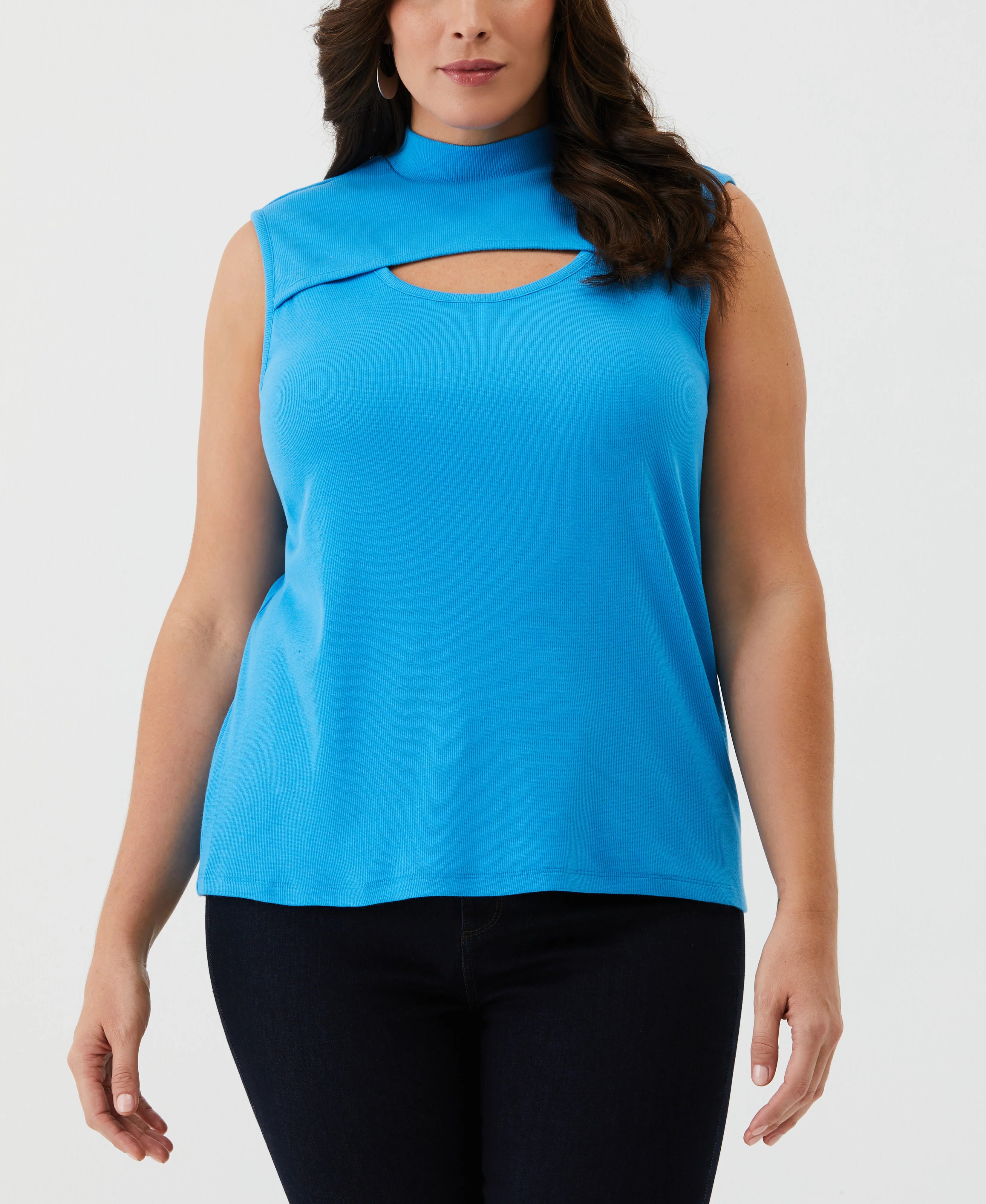 Plus Size Cutout Ribbed Tank Top