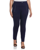 Plus Size Classic Fit Pull On Ankle Pant with Zipper Detail
