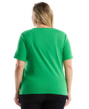 Plus Size Welt Pocket Button Detail Top