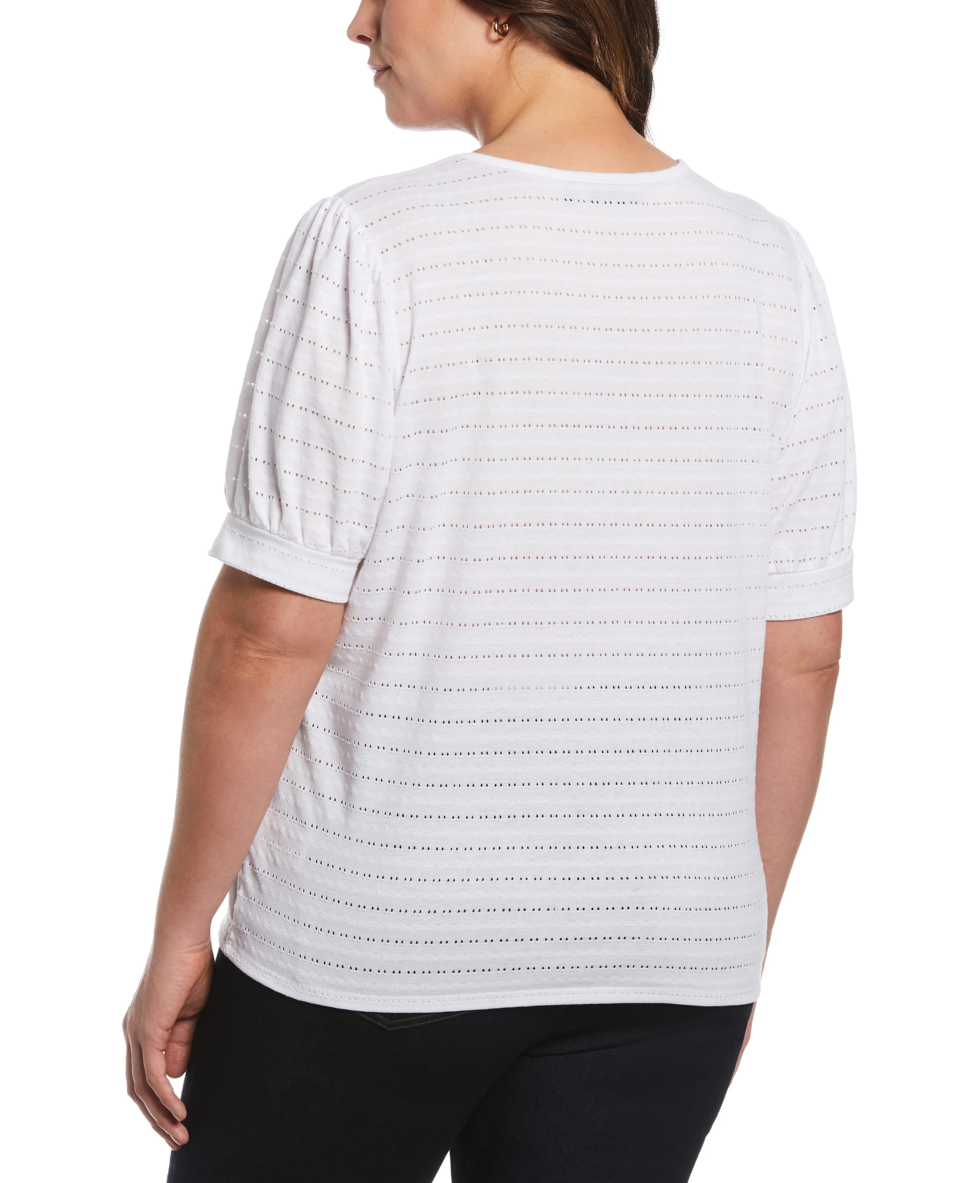 Plus Size Knit Puff Sleeve Top