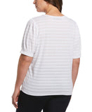 Plus Size Knit Puff Sleeve Top