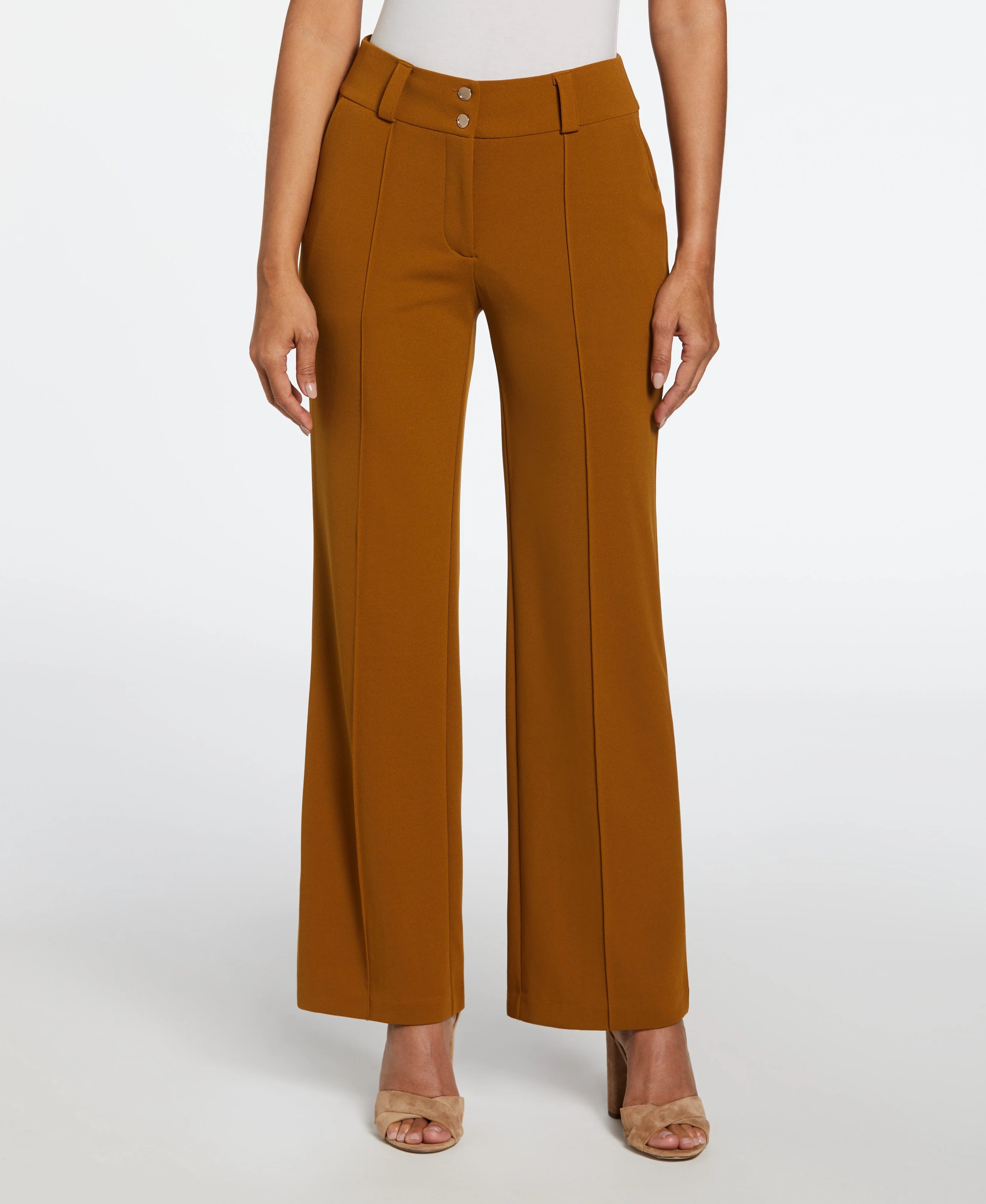 Wide Waistband Wide Leg Pant