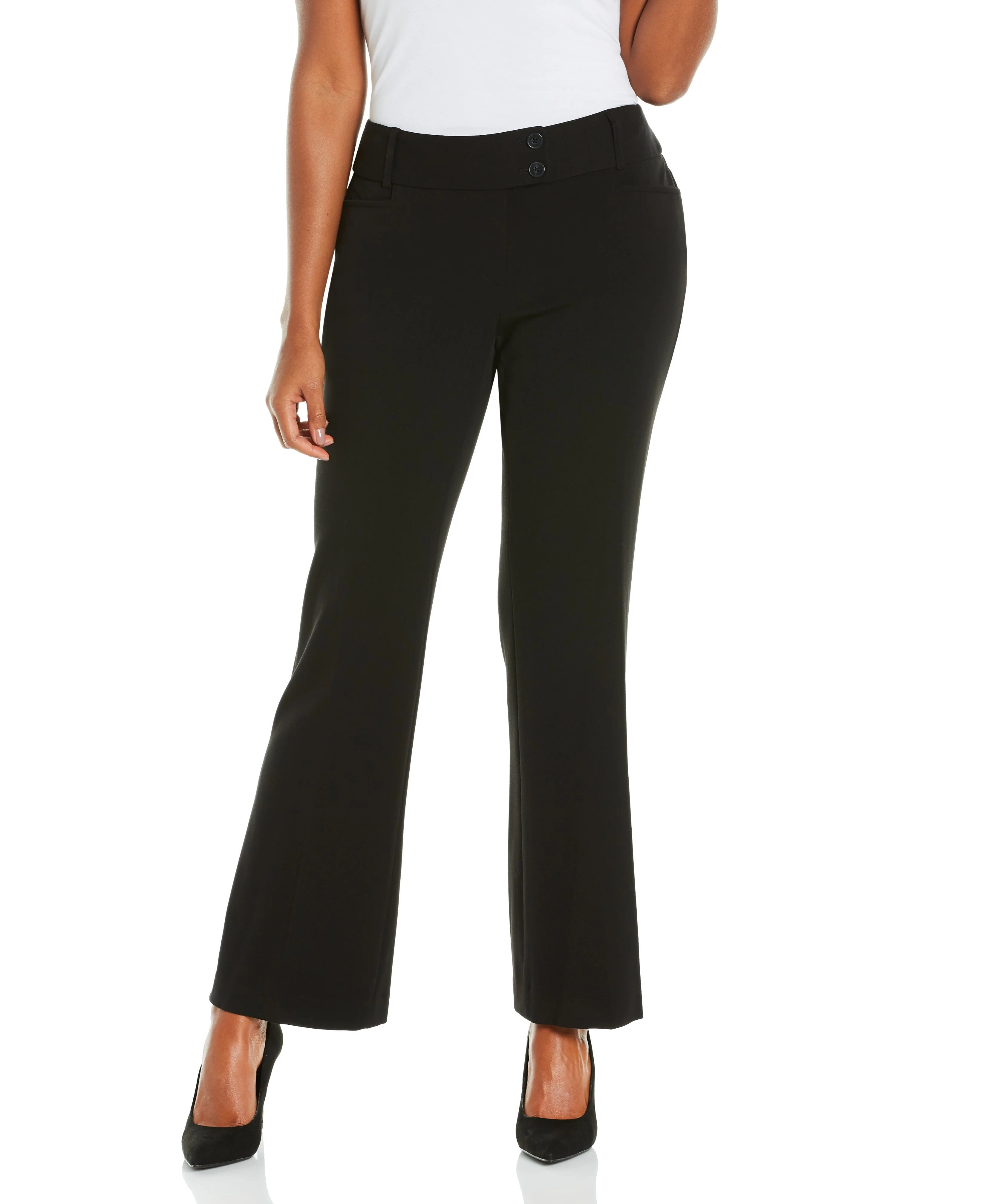 Petite Gabardine Bootcut Pant Curvy Fit