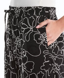 Floral Embroidered Drawstring Pant