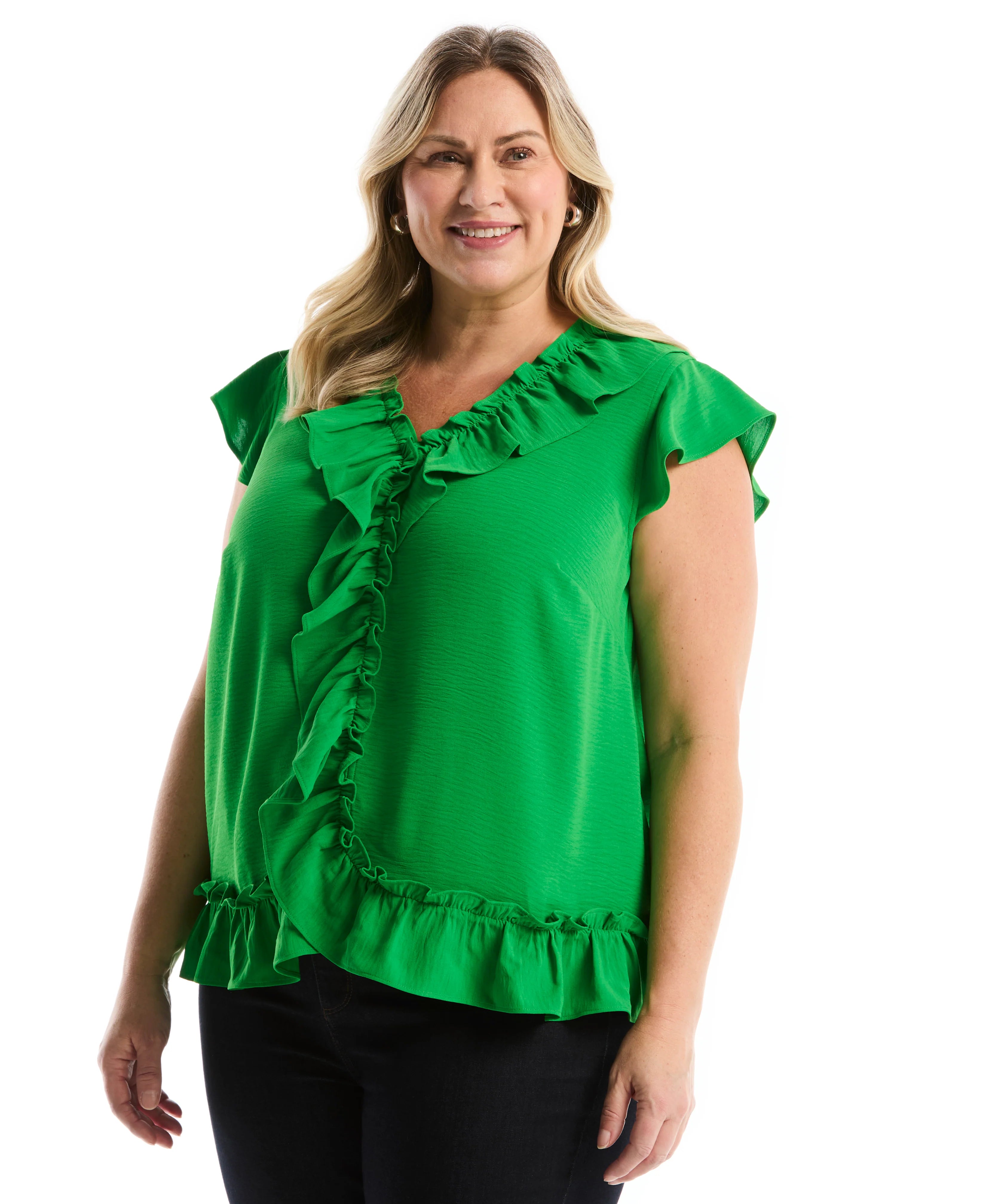 Plus Size Ruffle Blouse