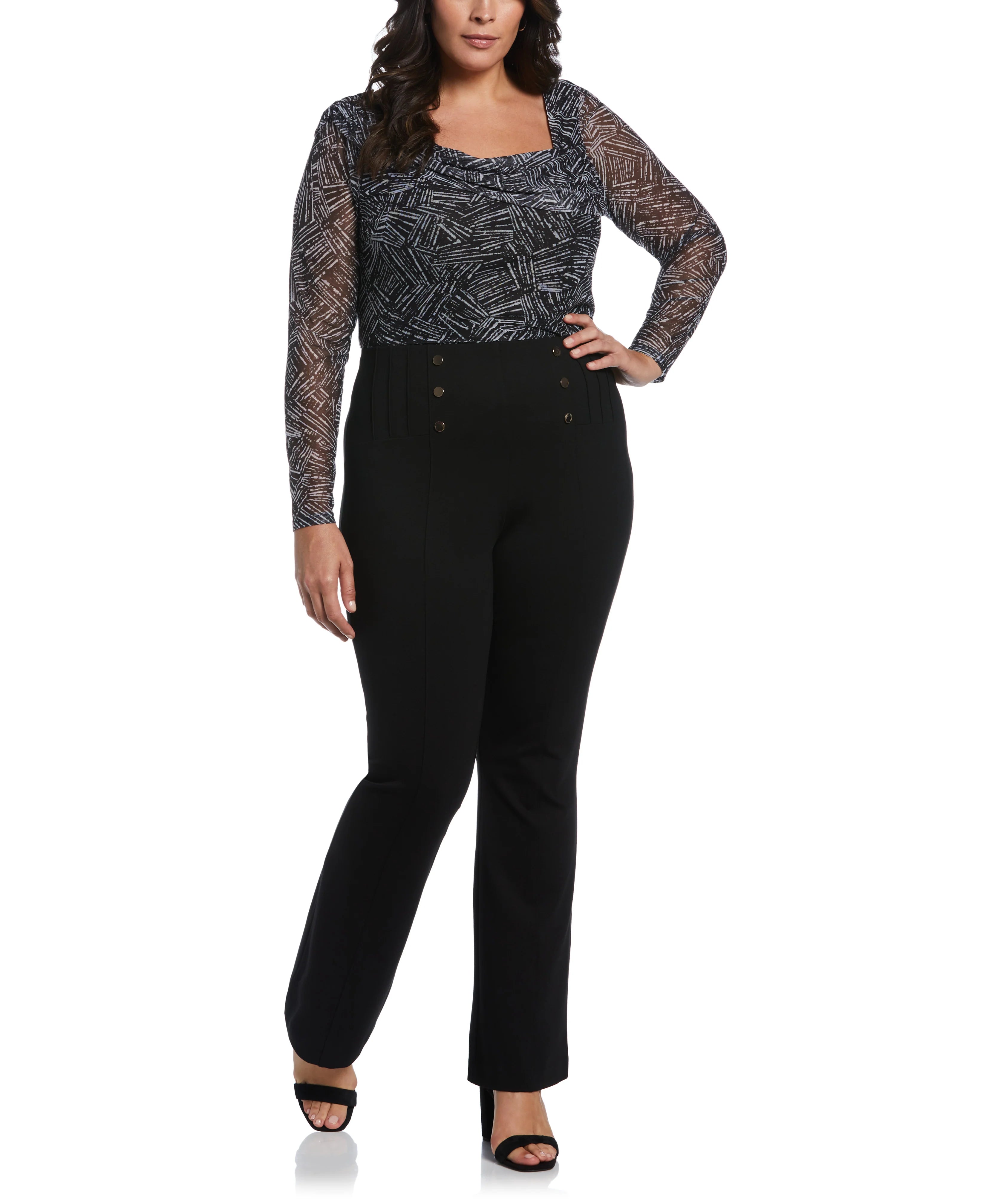 Printed Asymmetrical Mesh Top