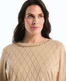 Plus Size Diamond Stitch Sweater