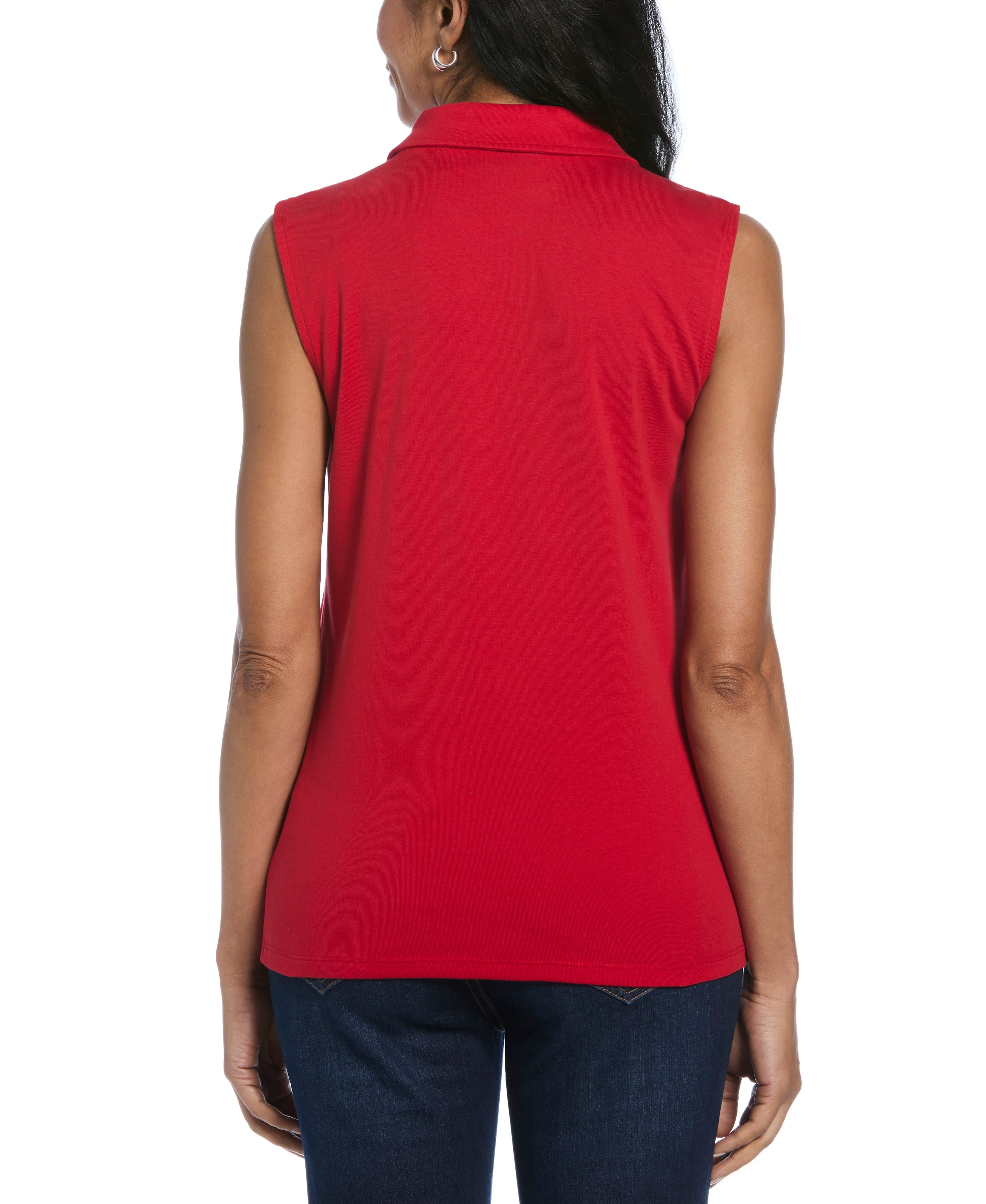 Ribbed V Neck Polo