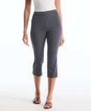 Petite Tile Print Capri With Riveted Vent