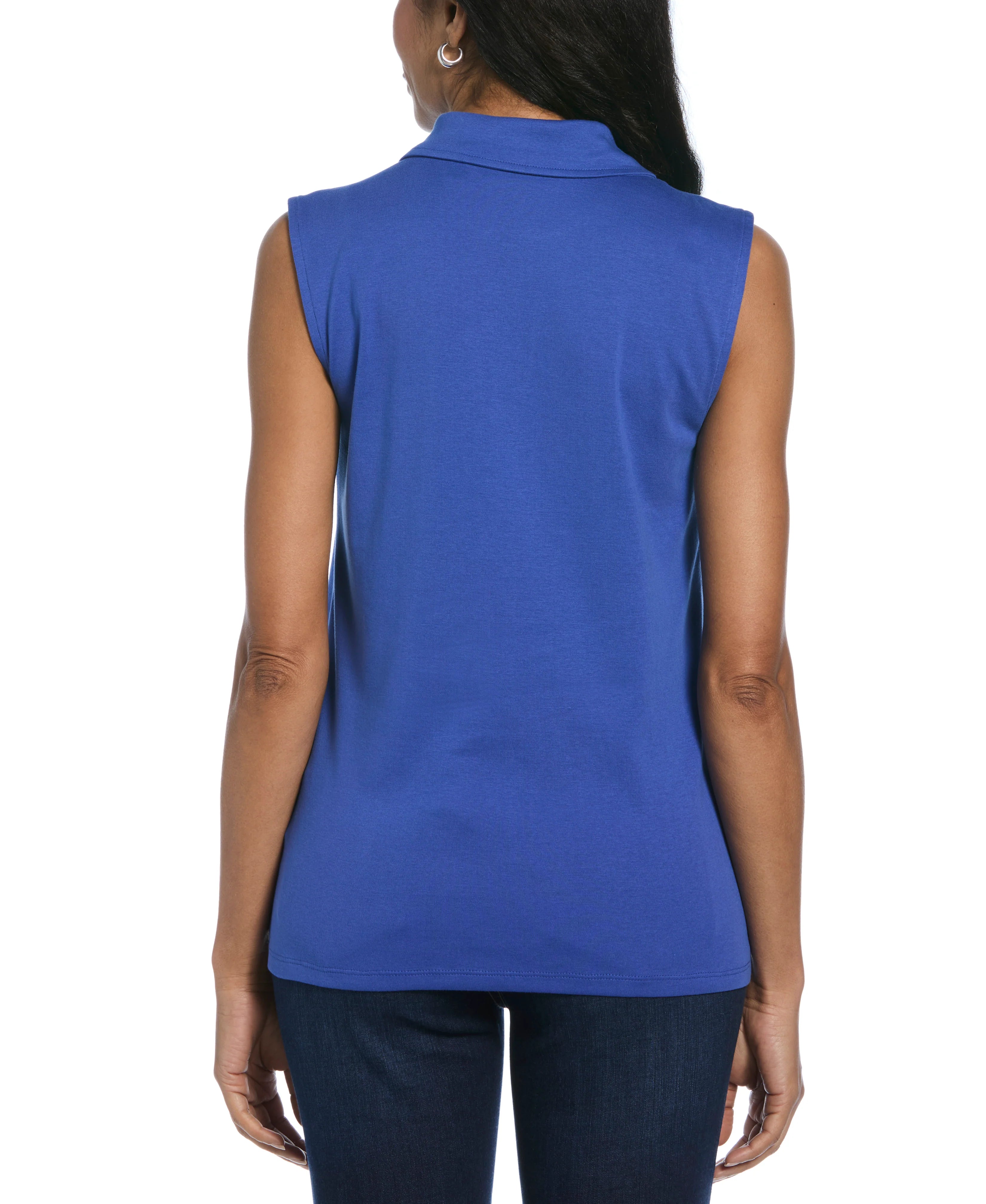 Ribbed V Neck Polo