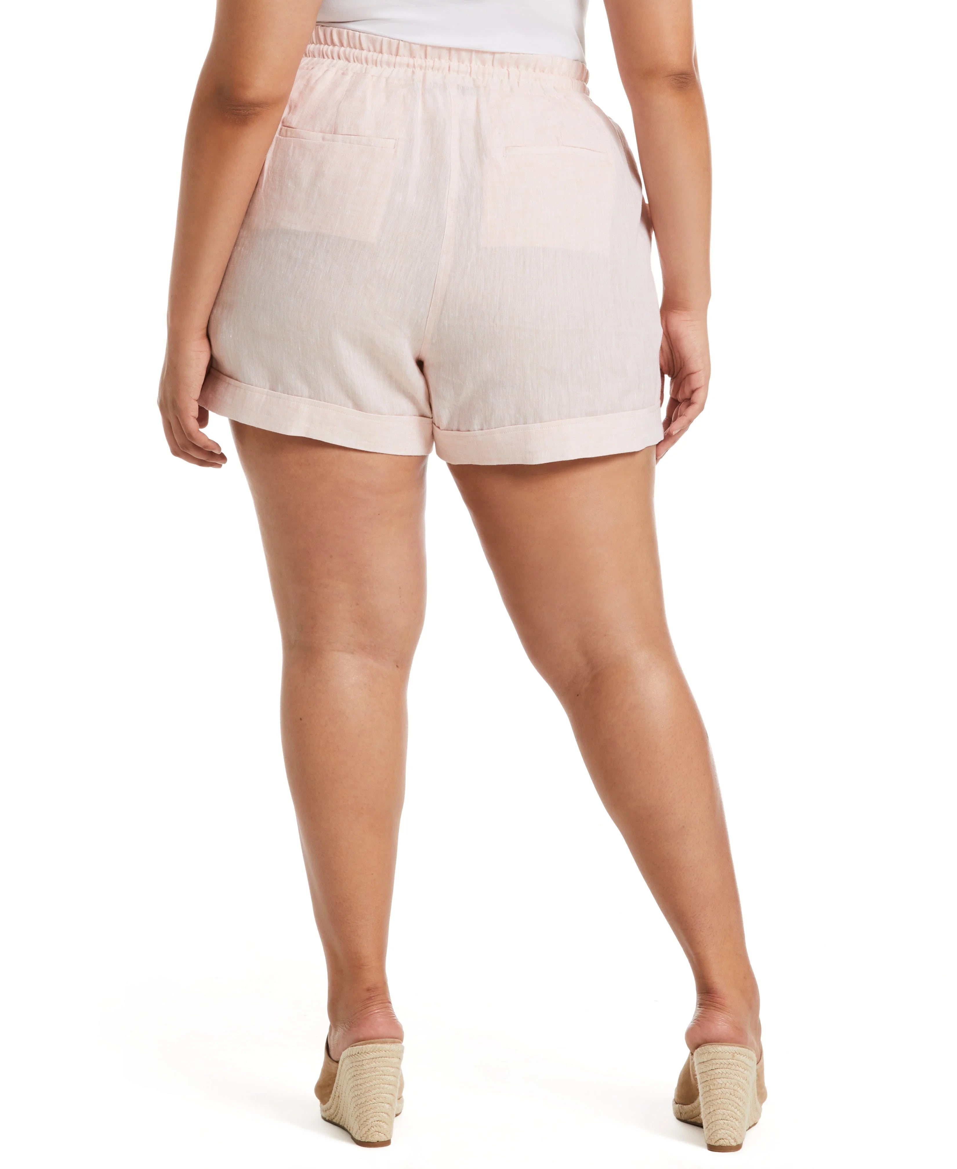 Plus Size Modern Fit Seamed Linen Short