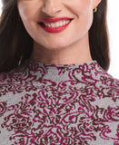 Floral Paisley Print Mock Neck Sweater
