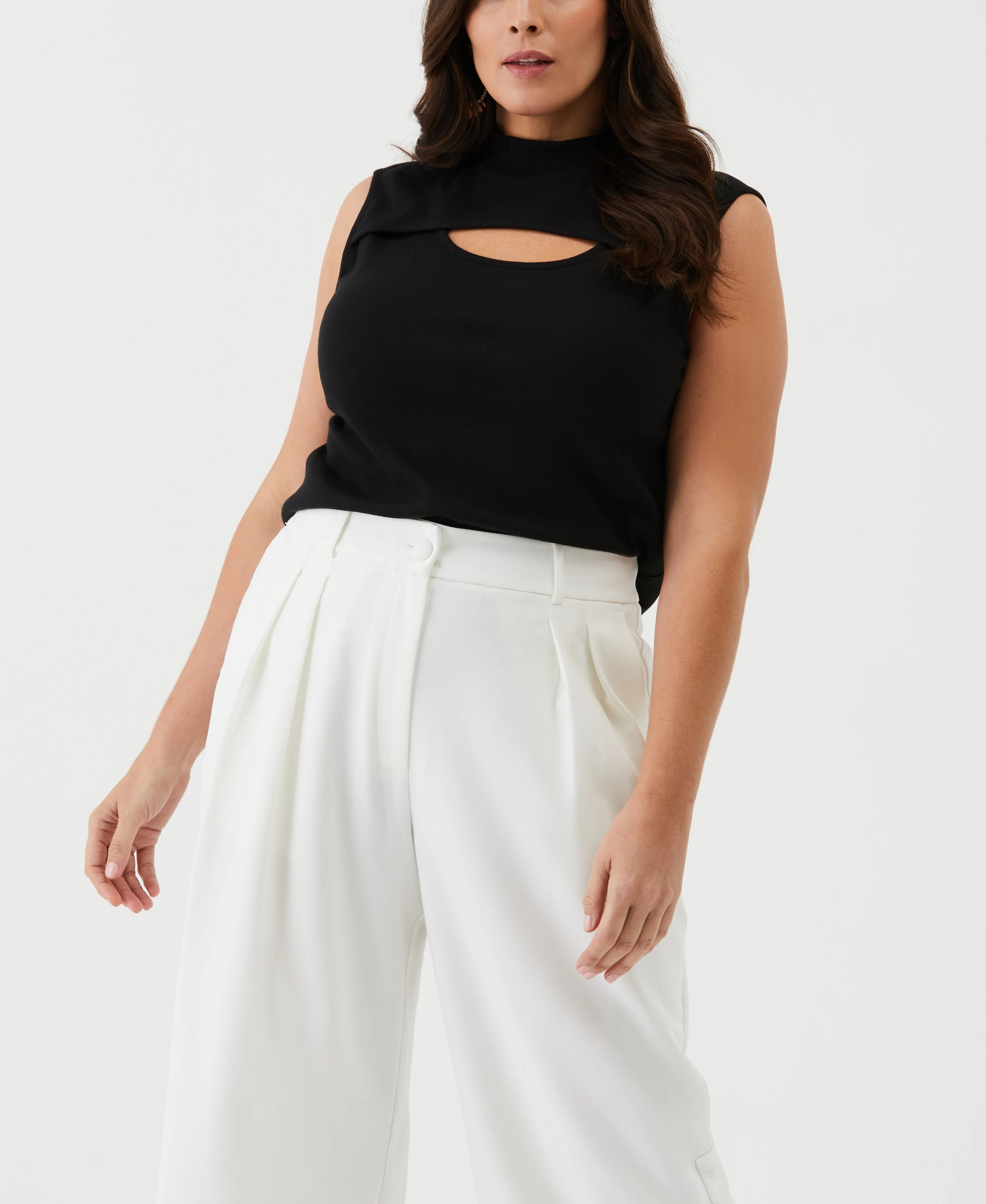 Plus Size Cutout Ribbed Tank Top