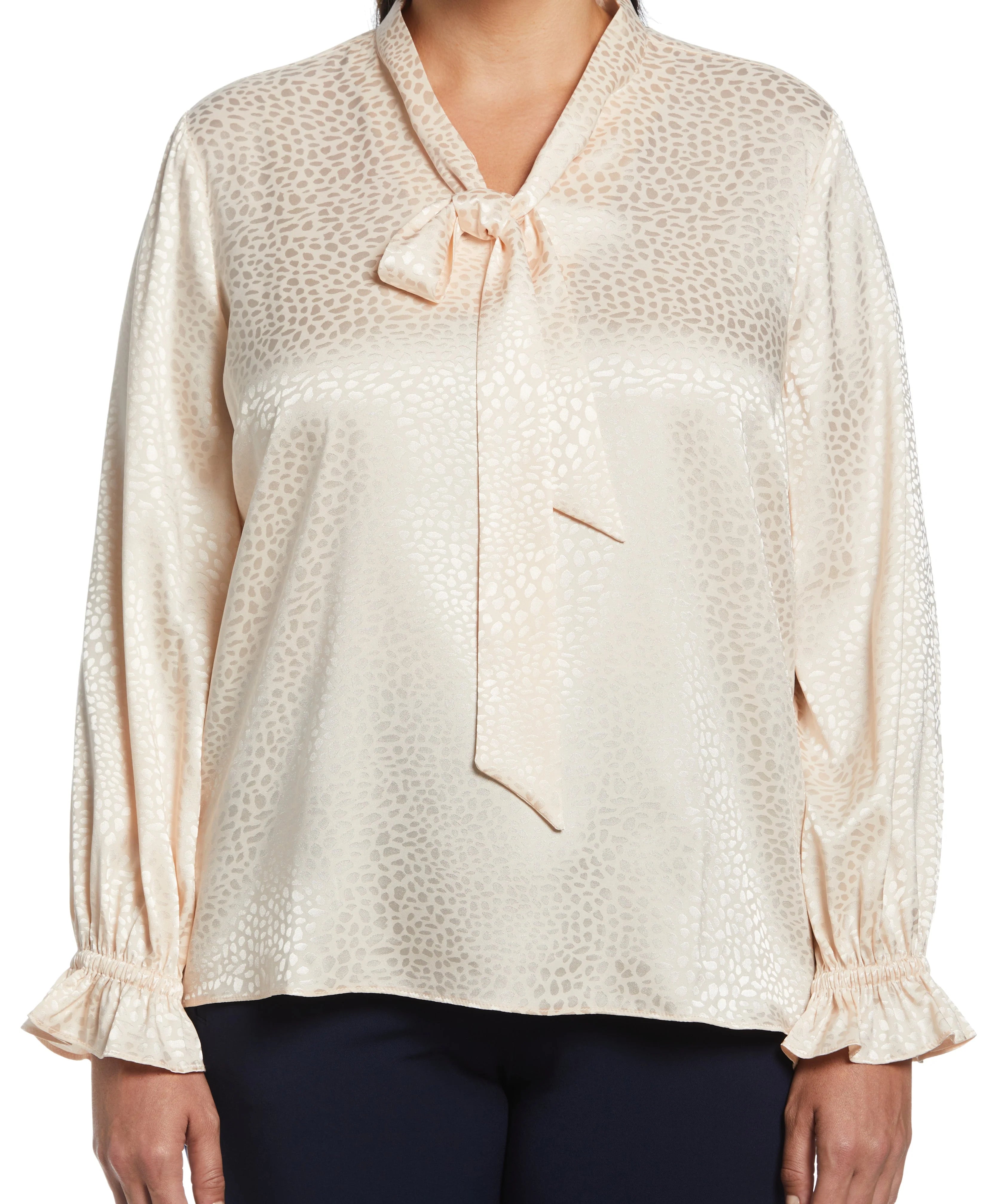 Plus Size Tie Front Blouse