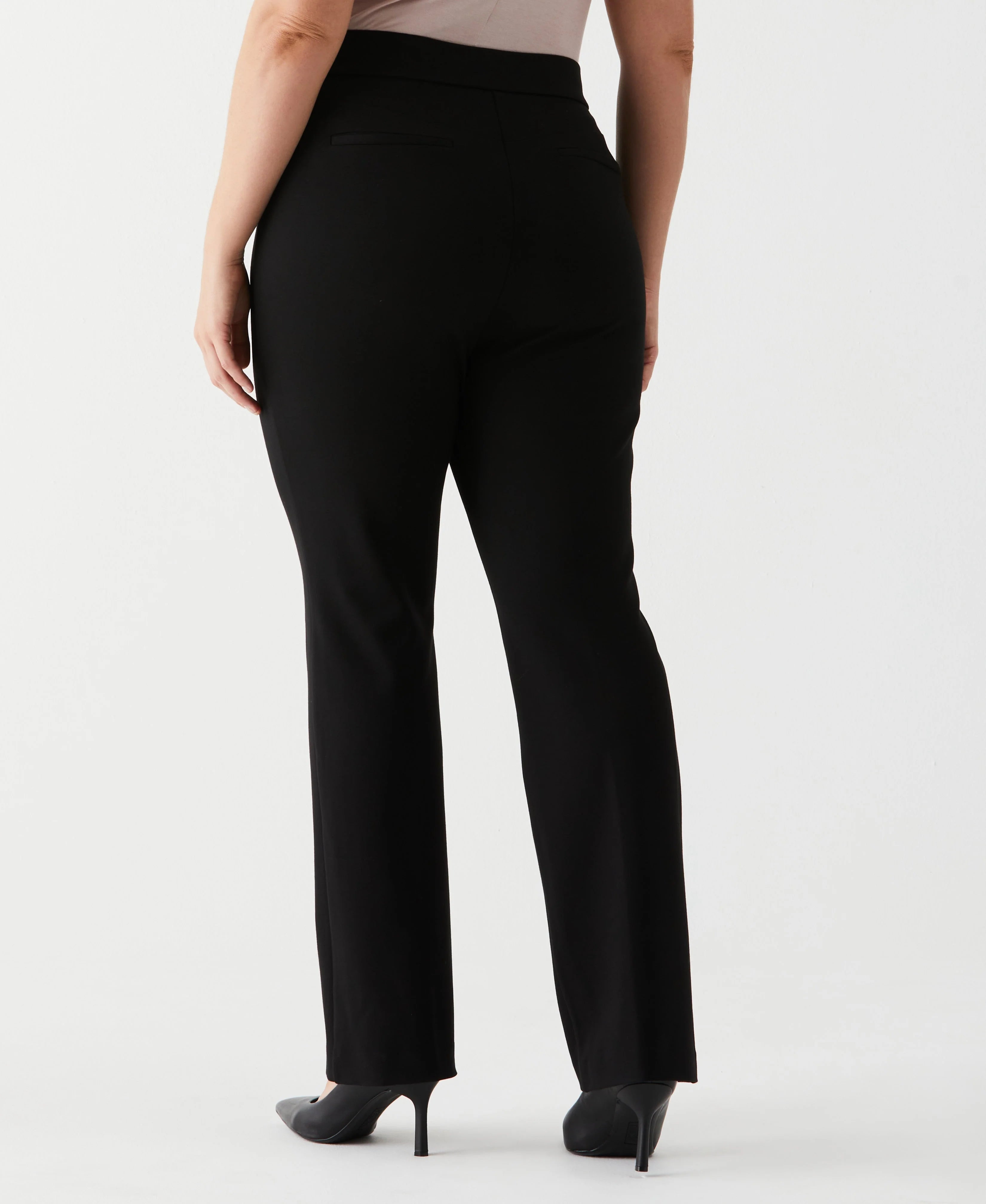 Plus Size Ponte Knit Bootcut Pull On Pant
