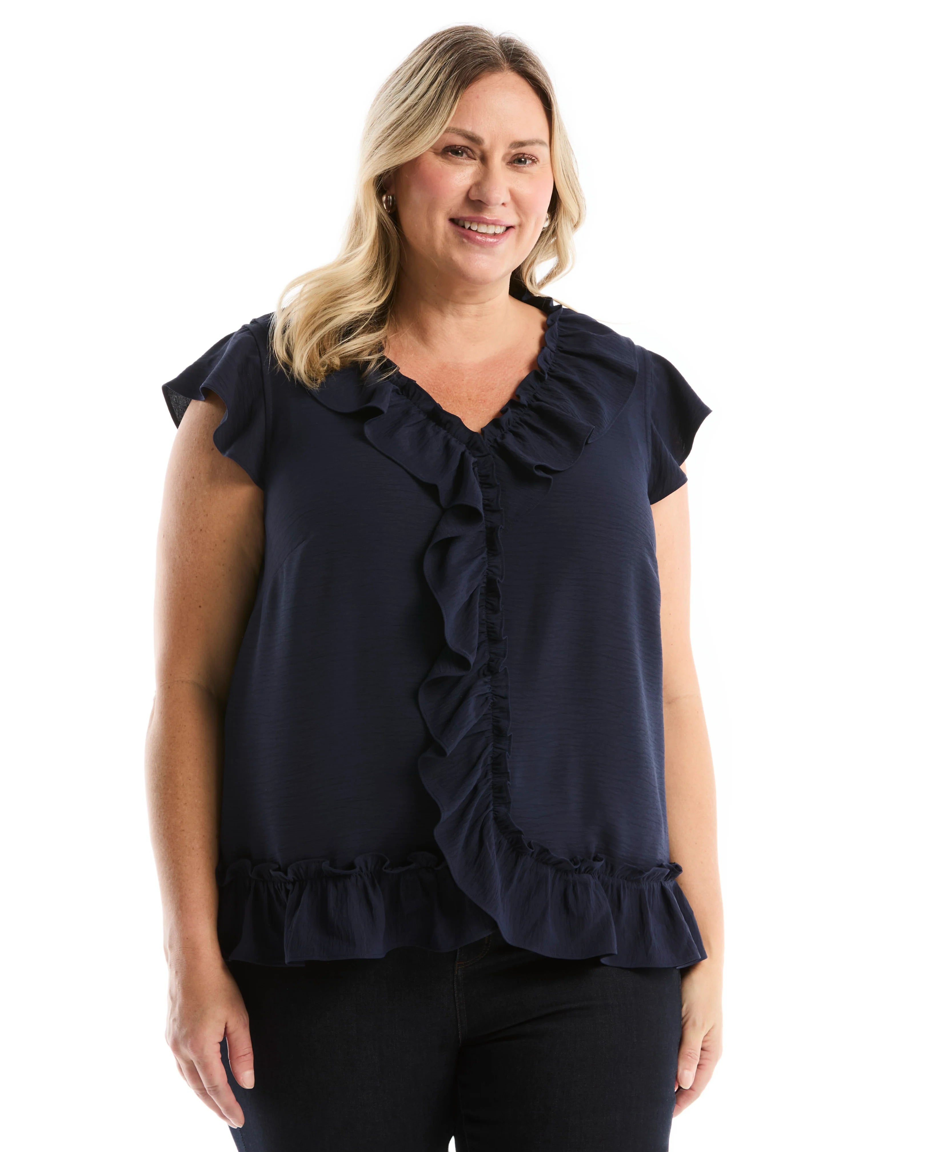 Plus Size Ruffle Blouse