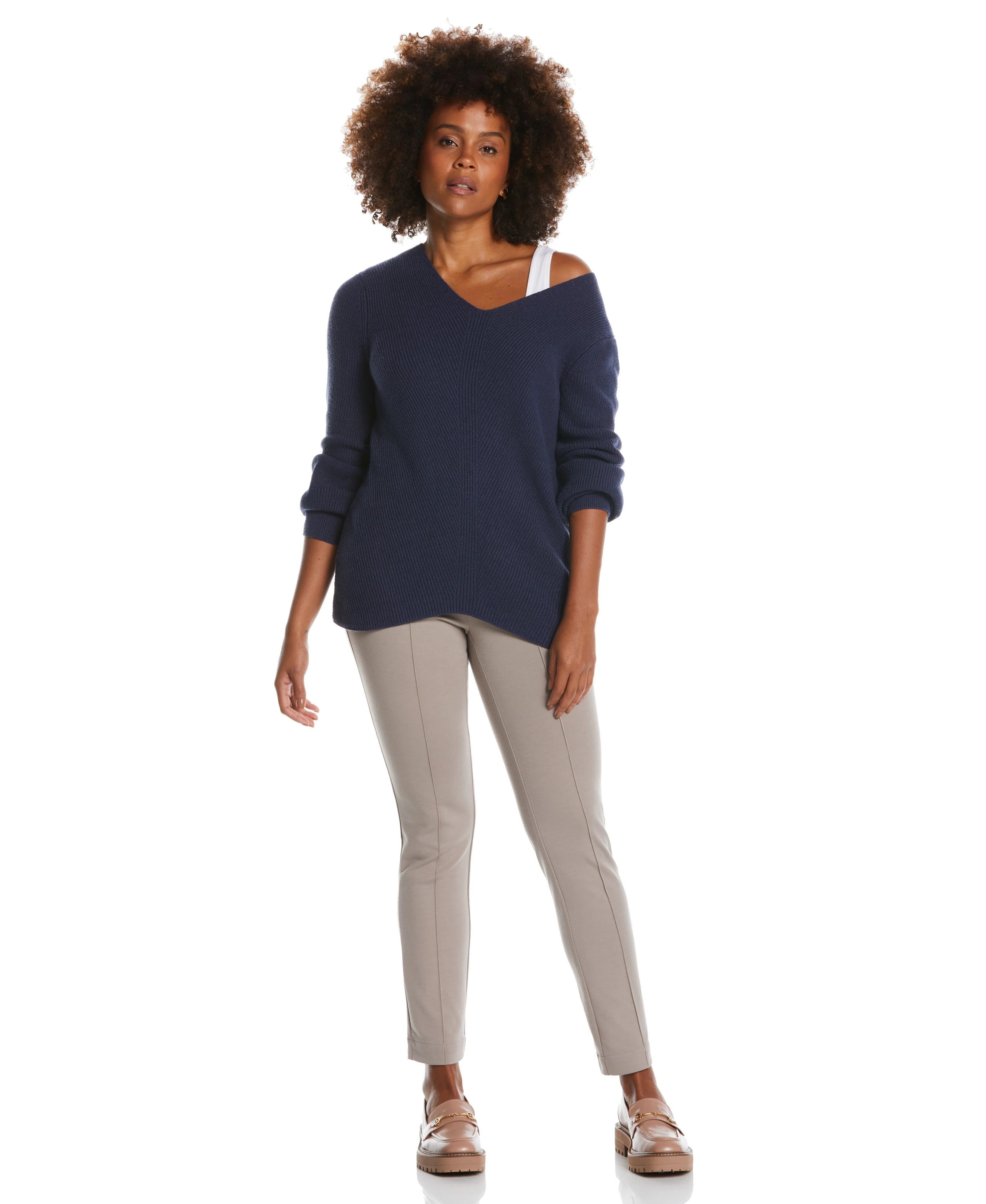 Ponte Knit Slim Leg Pant Comfort Fit
