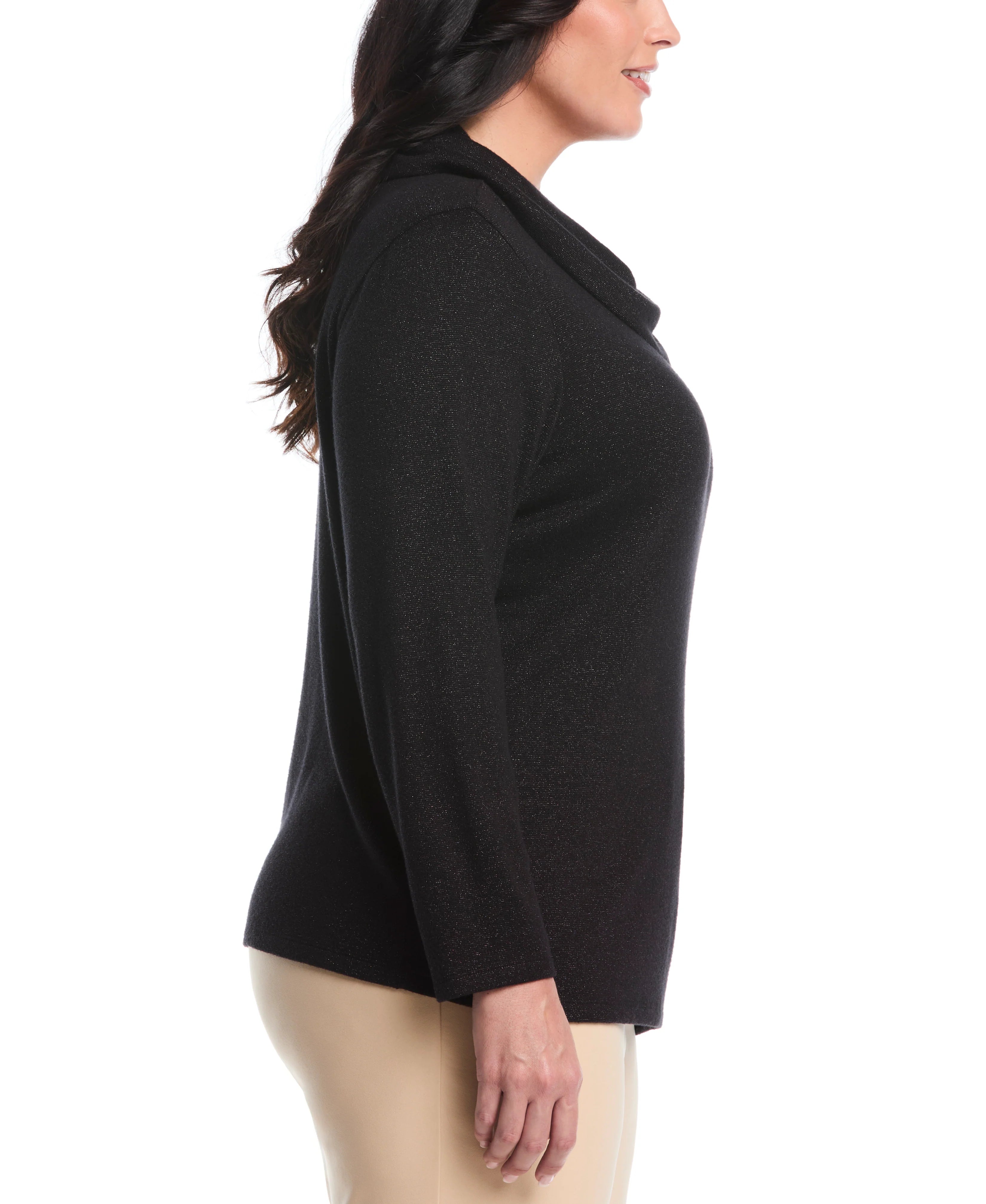 Plus Size Split Collar Top