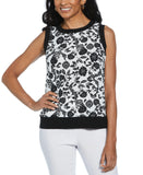 Floral Print Woven Front Shell Top