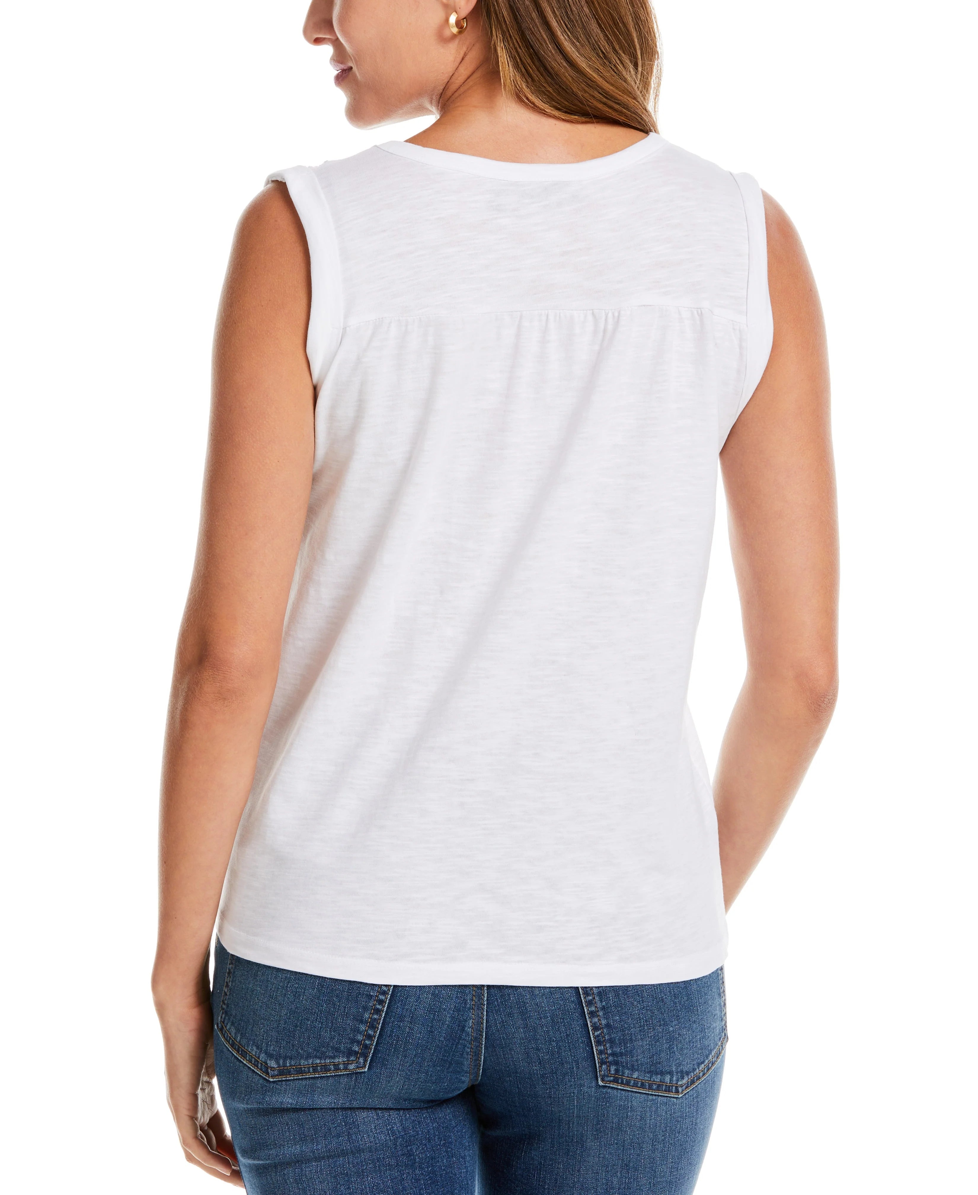 Solid Smocked V neck Top