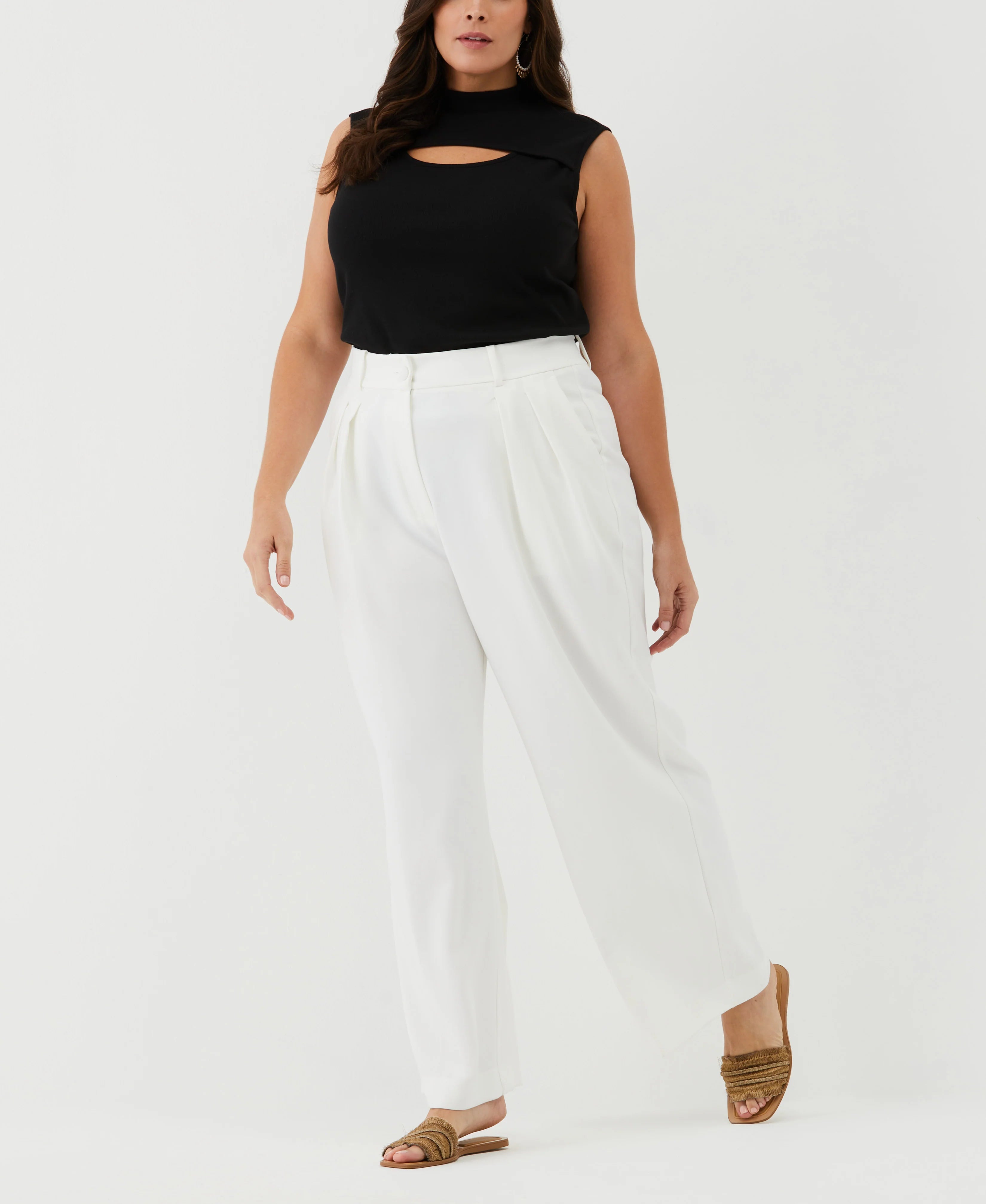 Plus Size Cutout Ribbed Tank Top