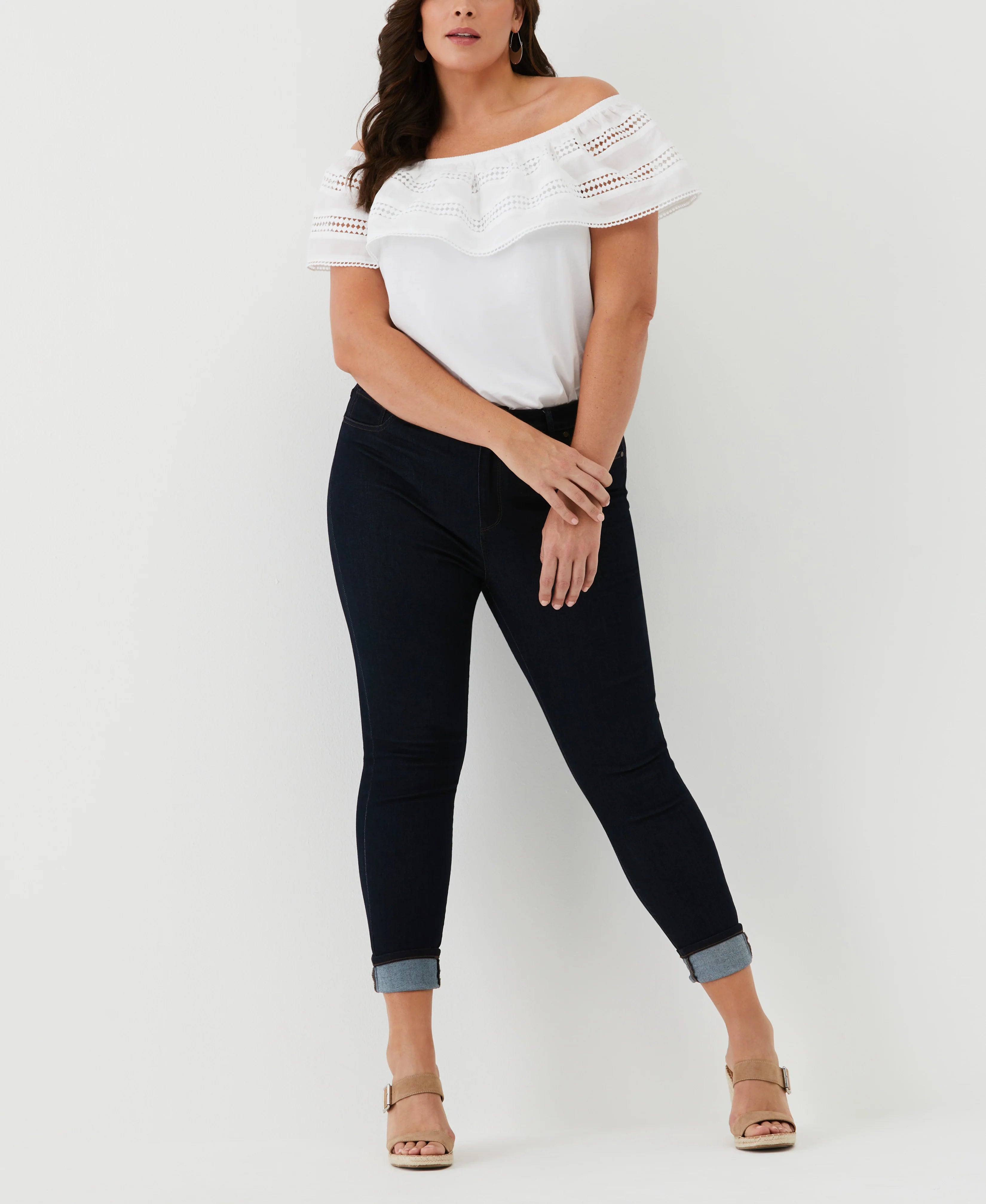 Embroidered Off The Shoulder Top