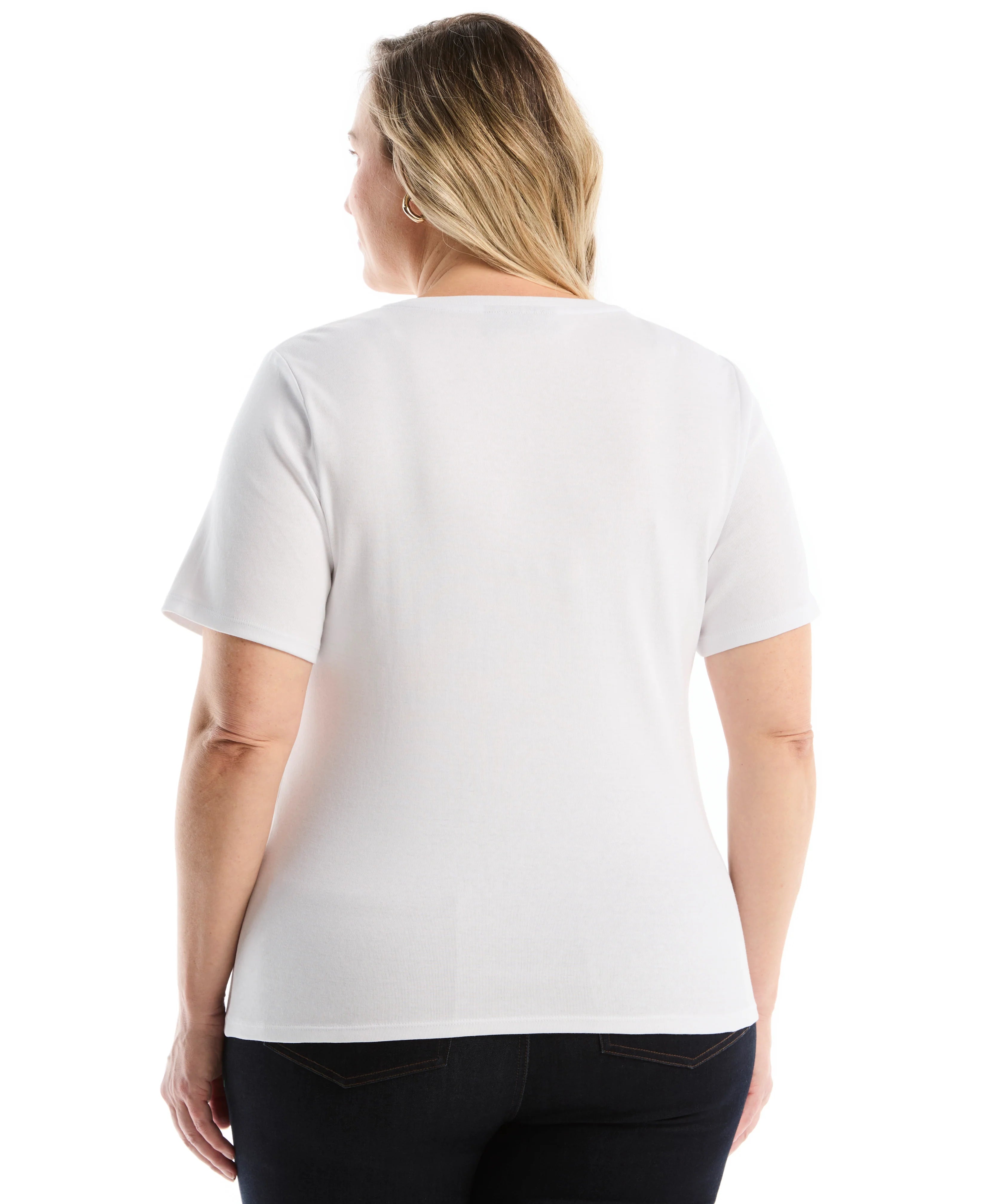 Plus Size Welt Pocket Button Detail Top