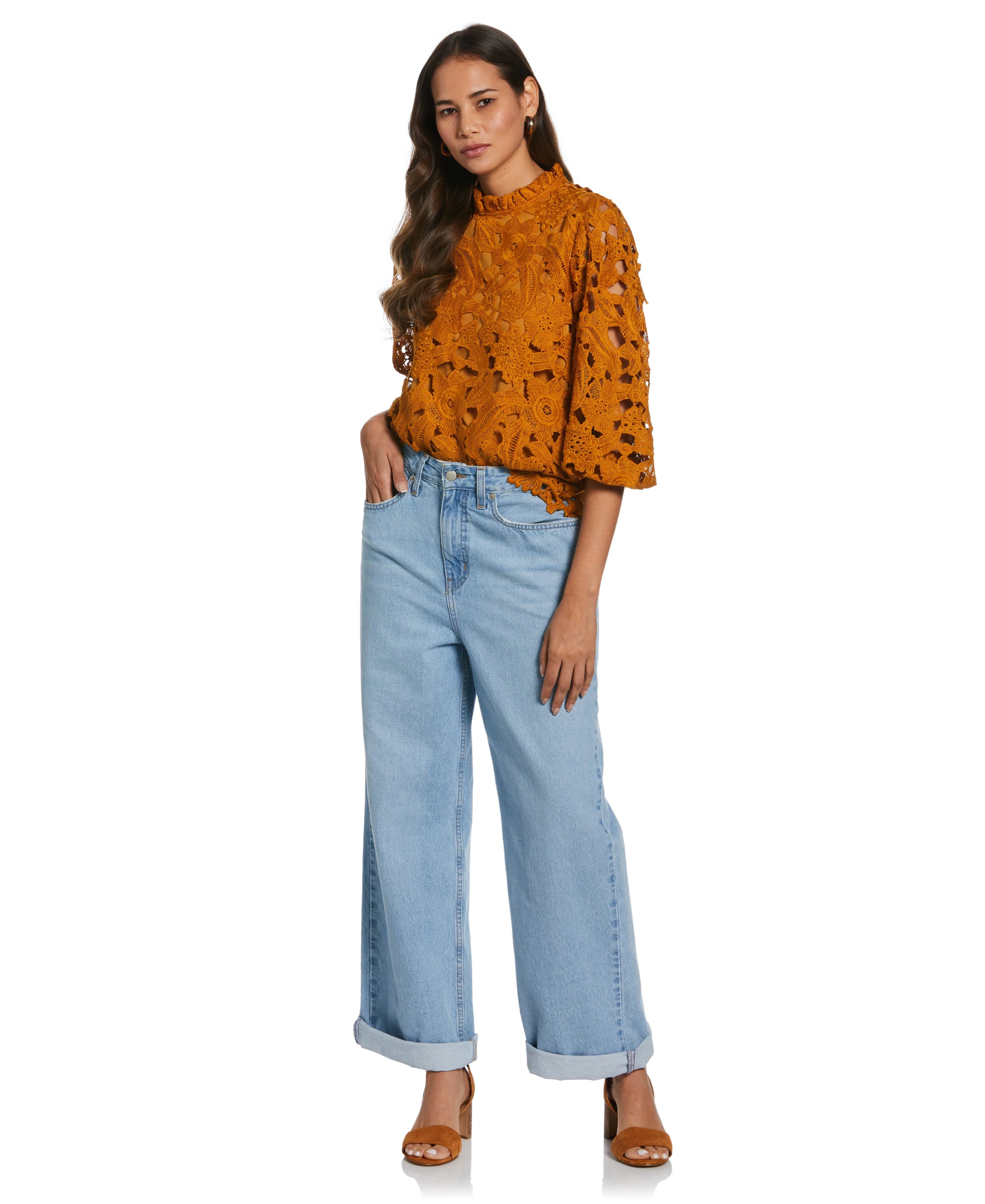 3 4 Sleeve Lace Top