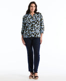 Plus Size Floral Print Shirred Top
