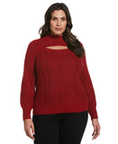 Plus Size Cut Out Cable Knit Sweater