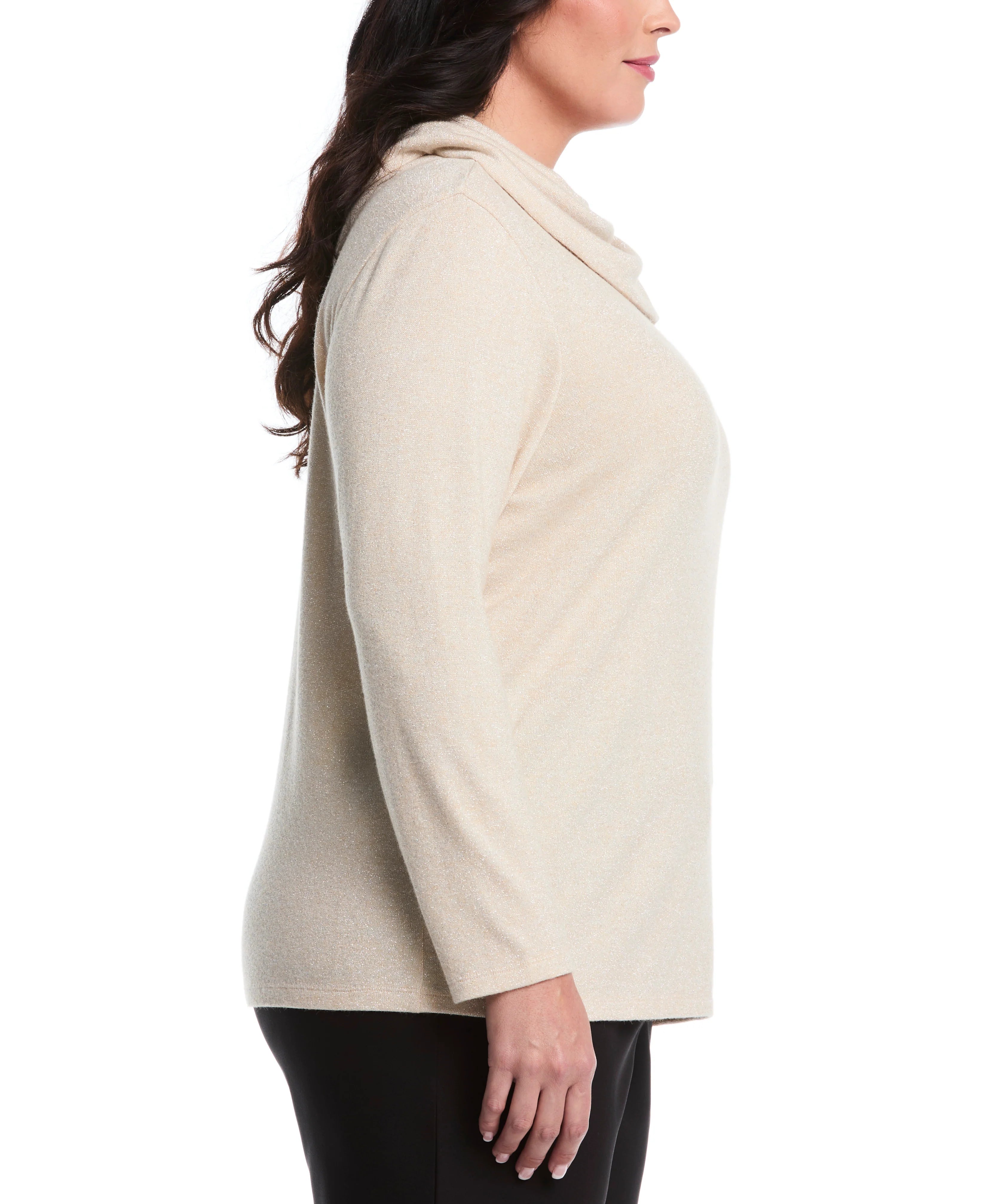 Plus Size Split Collar Top