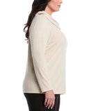 Plus Size Split Collar Top