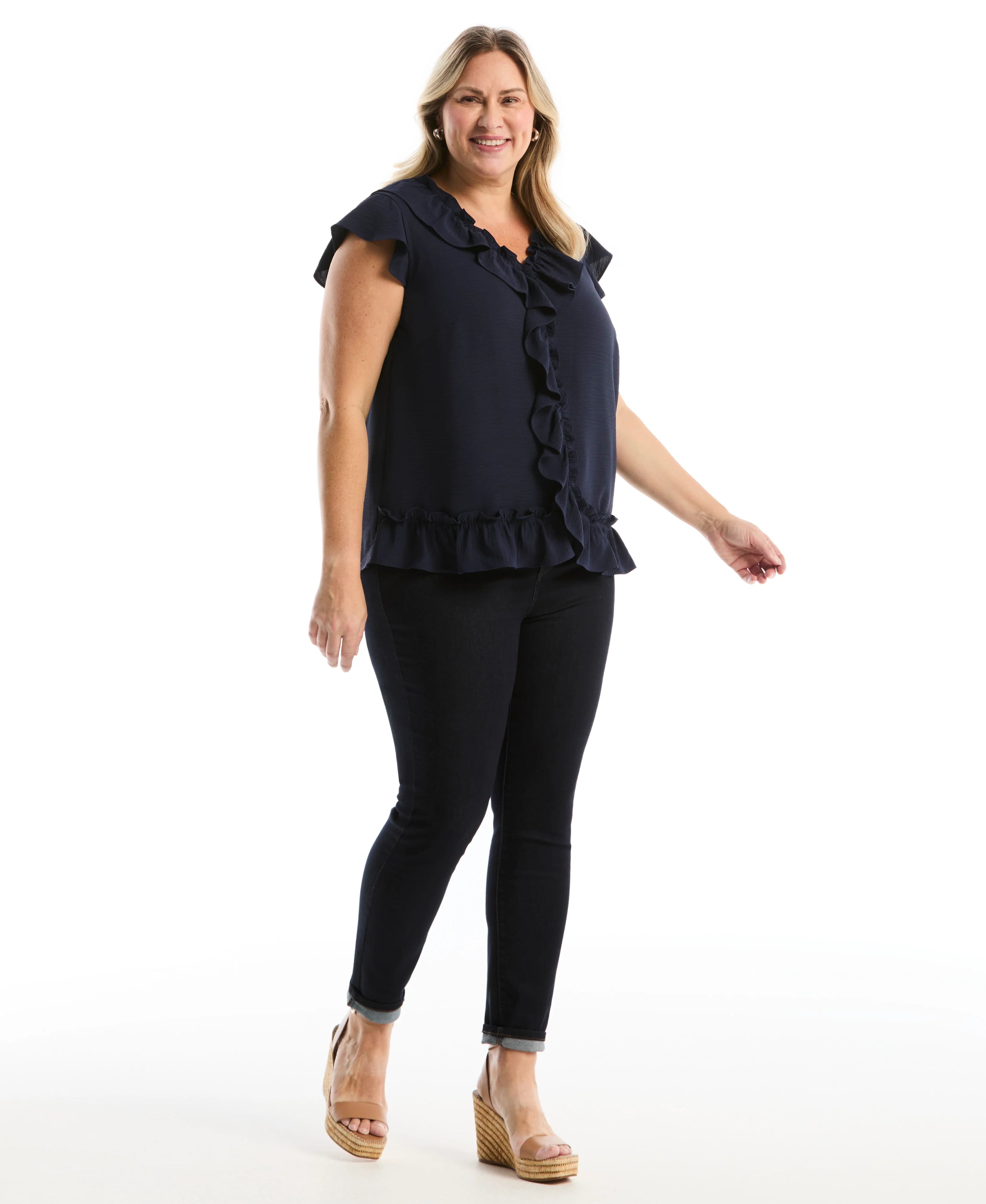 Plus Size Ruffle Blouse