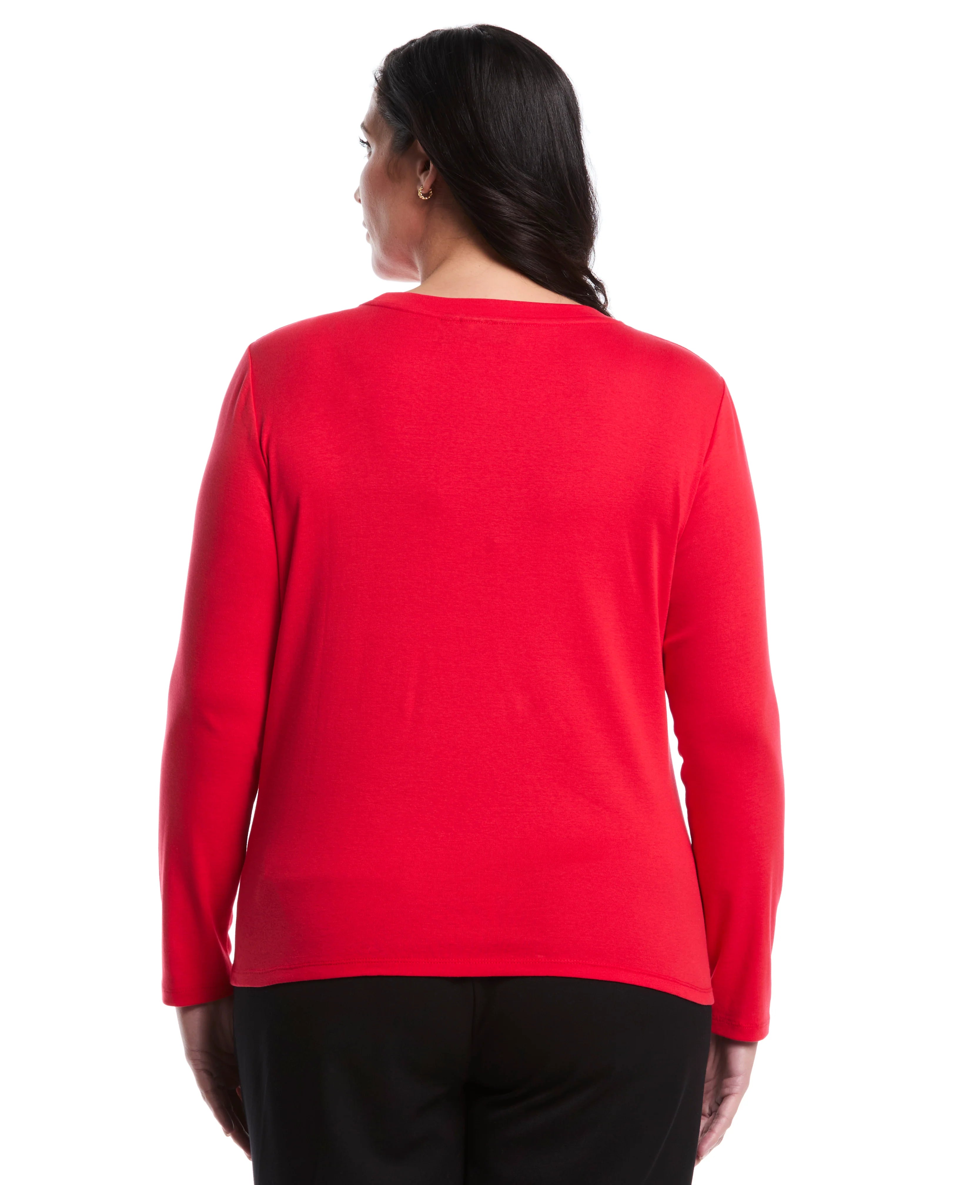 Plus Size Chain Neck Detail Top