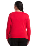 Plus Size Chain Neck Detail Top
